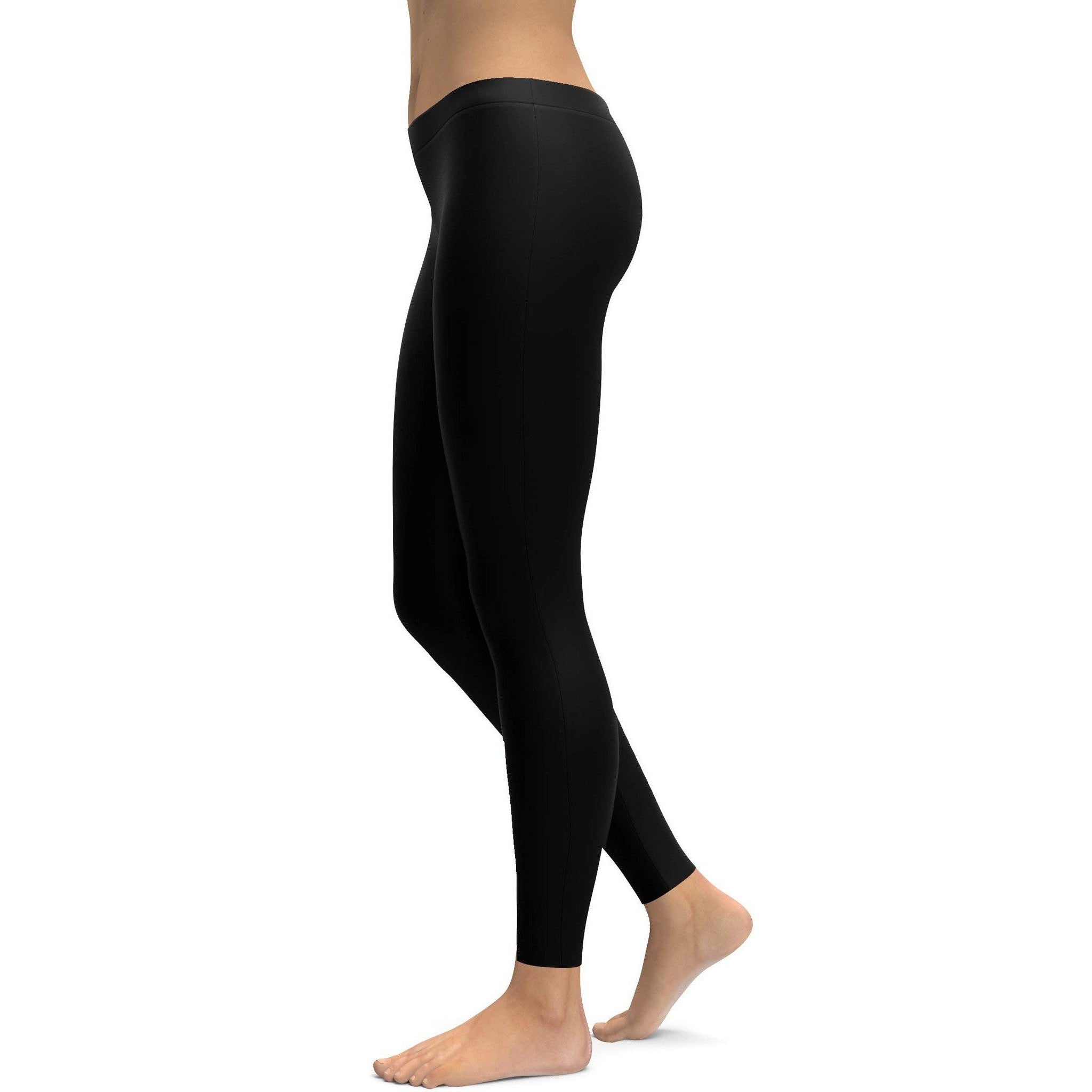 Women's black leggings front view