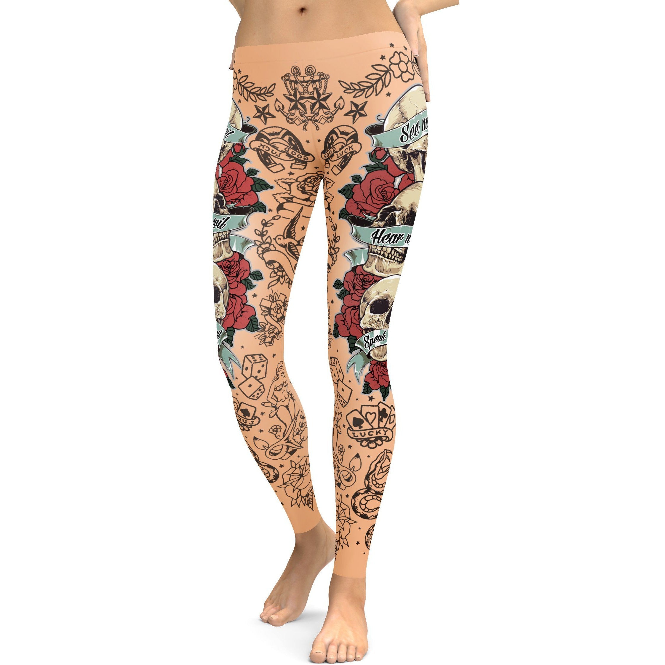 See no evil, Hear no evil, Speak no evil Leggings - GearBunch Leggings / Yoga Pants