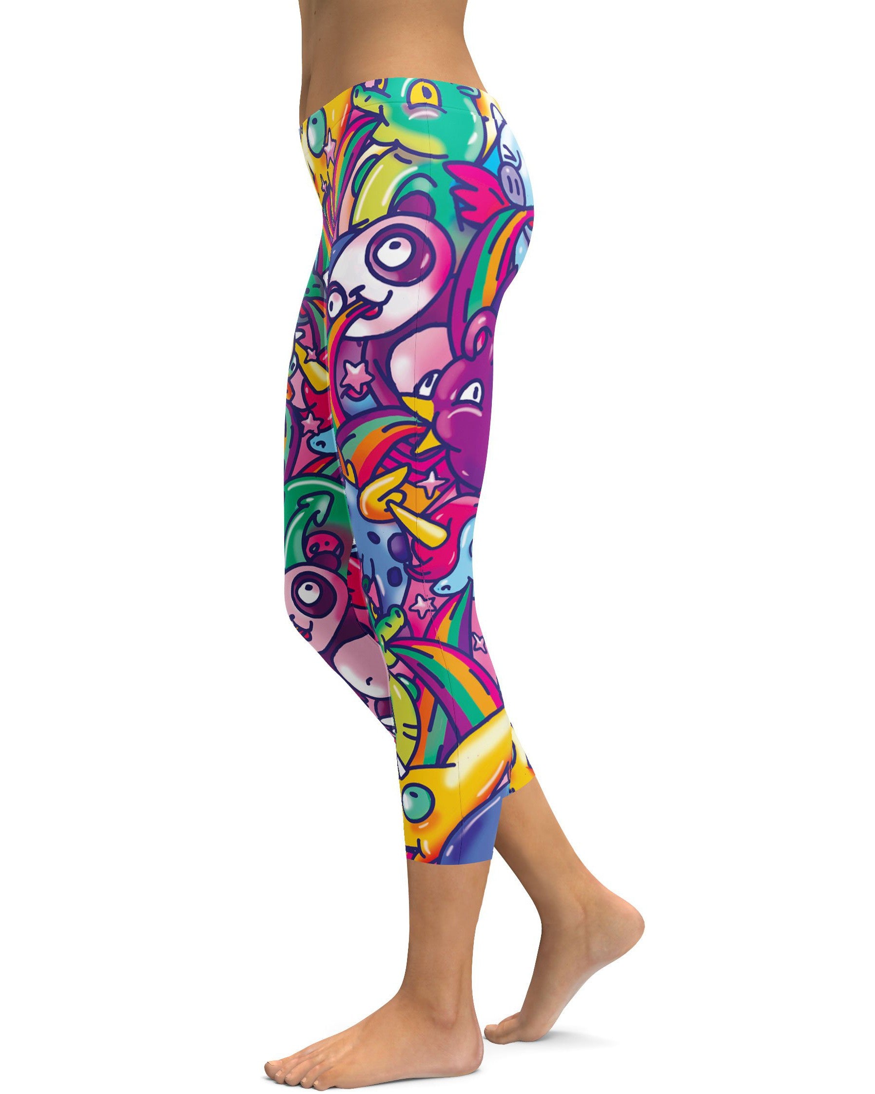 Vibrant Puking Animal Capris