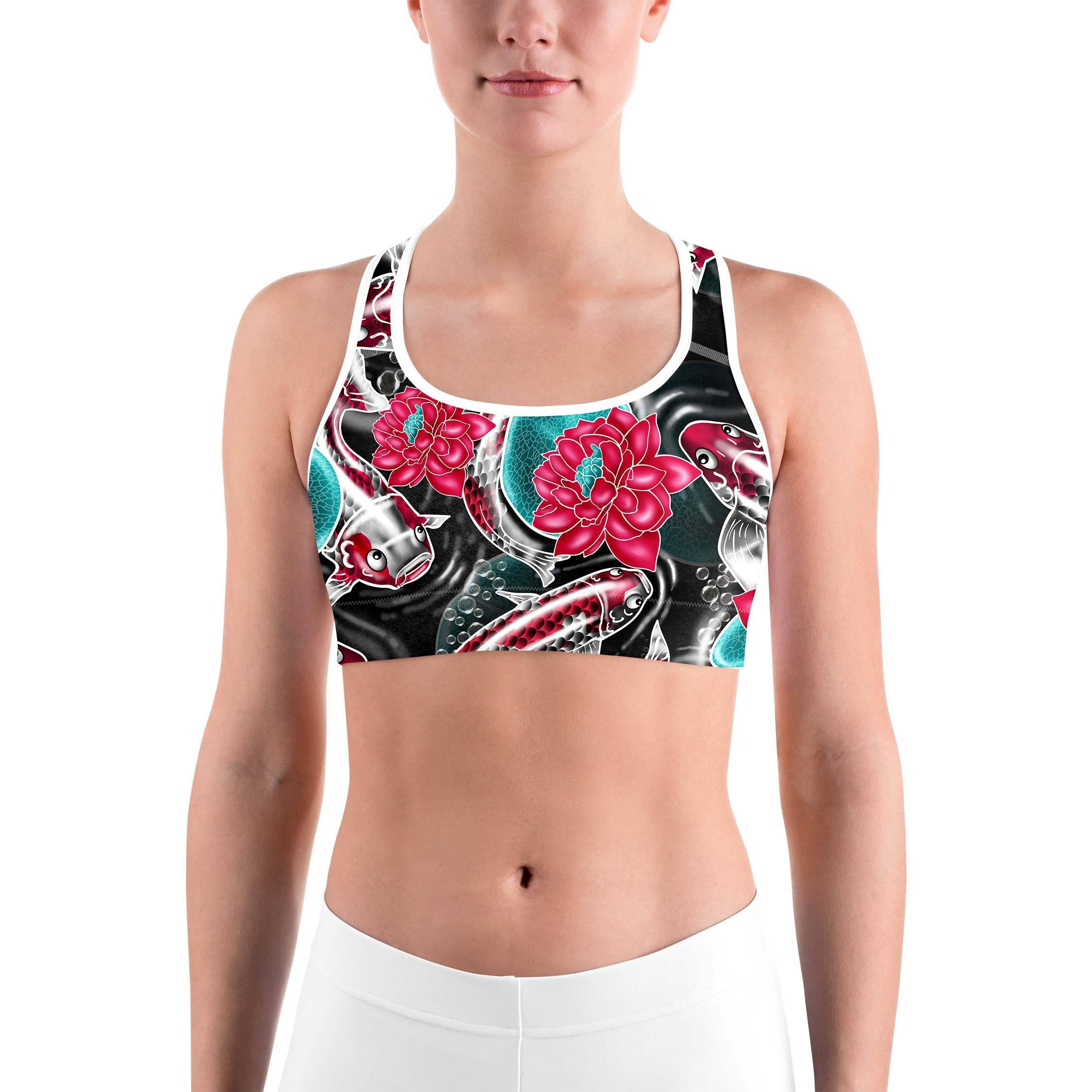 Colorful Koi Fish Sports bra - GearBunch Leggings / Yoga Pants
