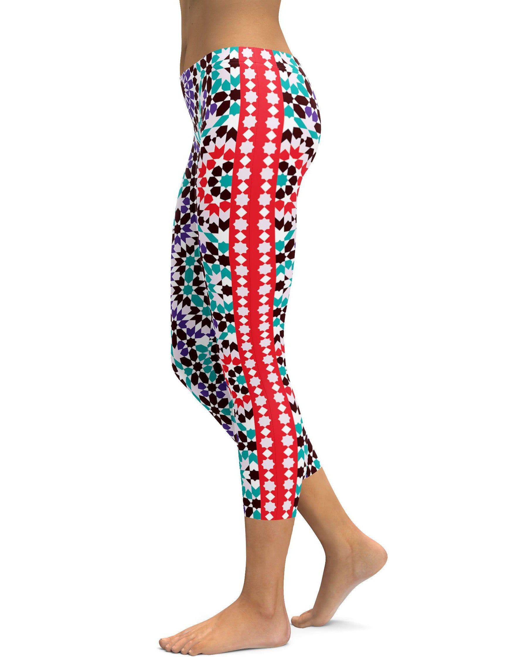 Arabic Mosaic Capris - GearBunch Leggings / Yoga Pants