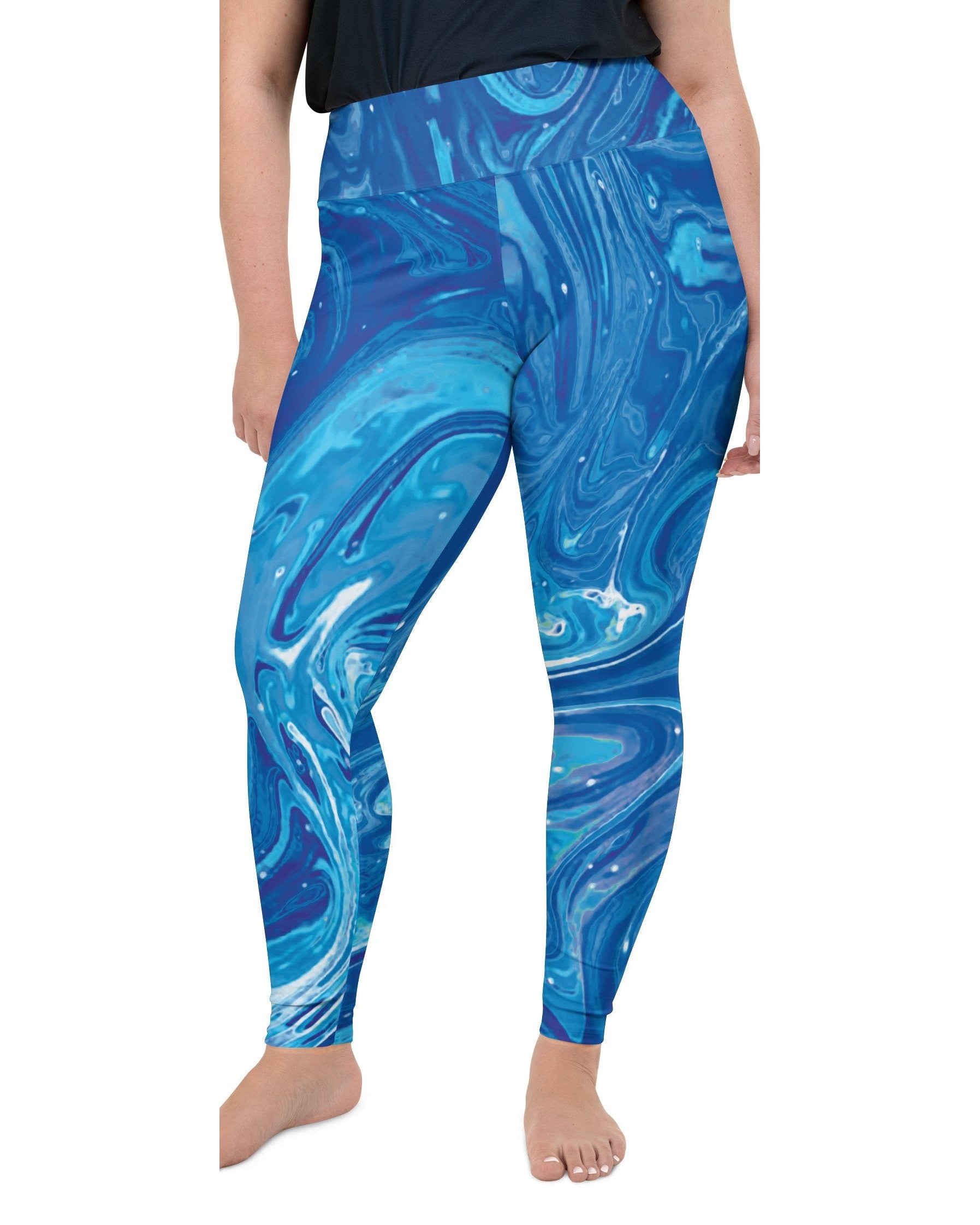 Blue Swirl Plus Size Leggings | GearBunch