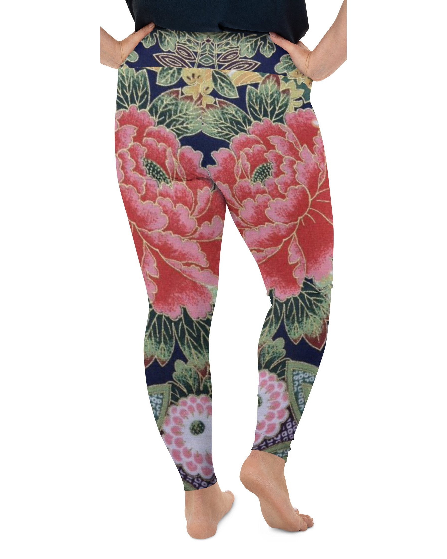 Oriental Floral Plus Size Leggings | GearBunch
