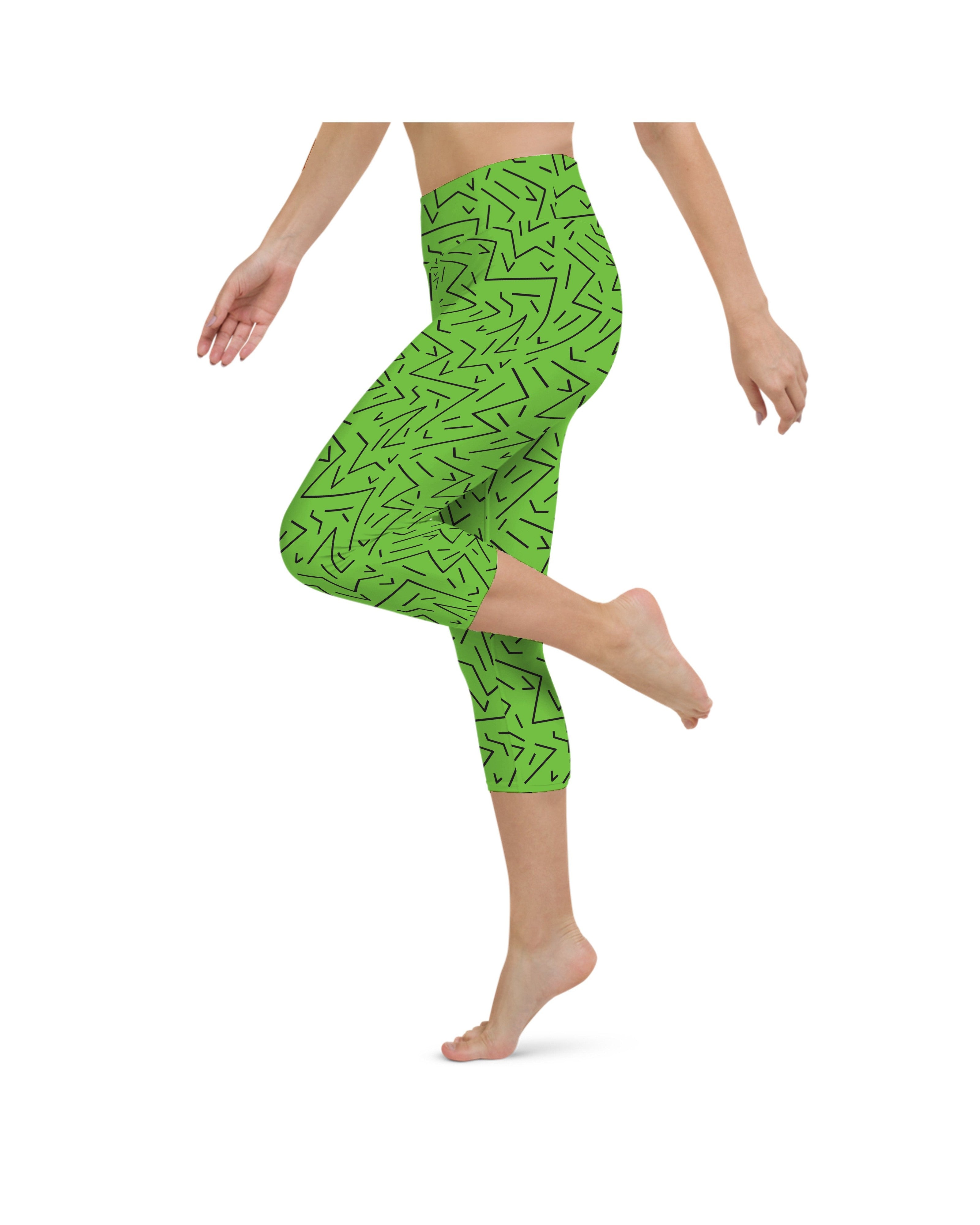 Green Black Line Yoga Capris Gearbunch
