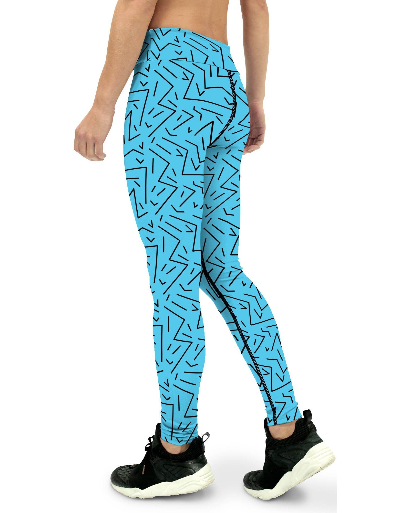 Aqua Black Line Yoga Pants Gearbunch