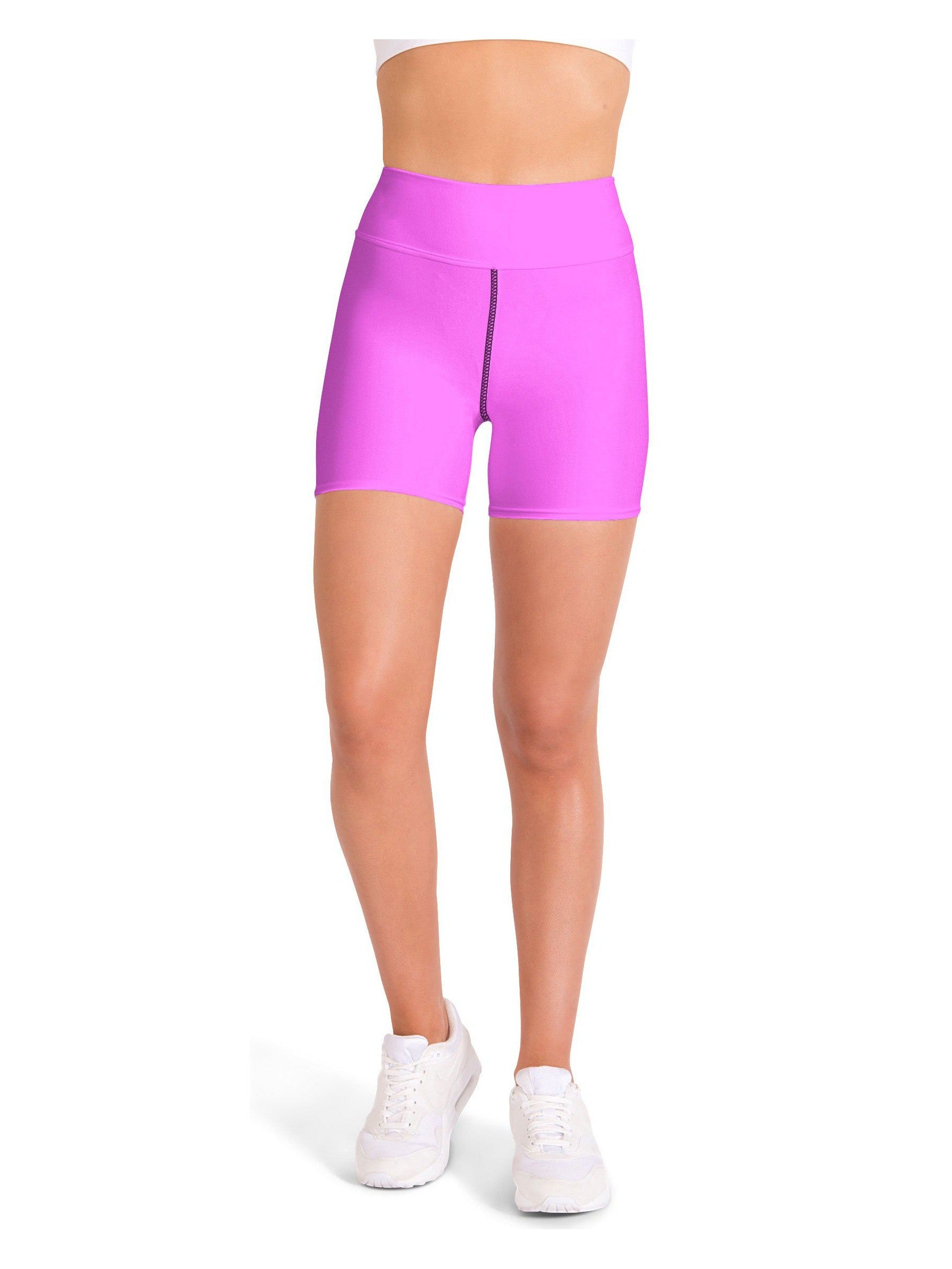 Solid Baby Pink Yoga Shorts Gearbunch