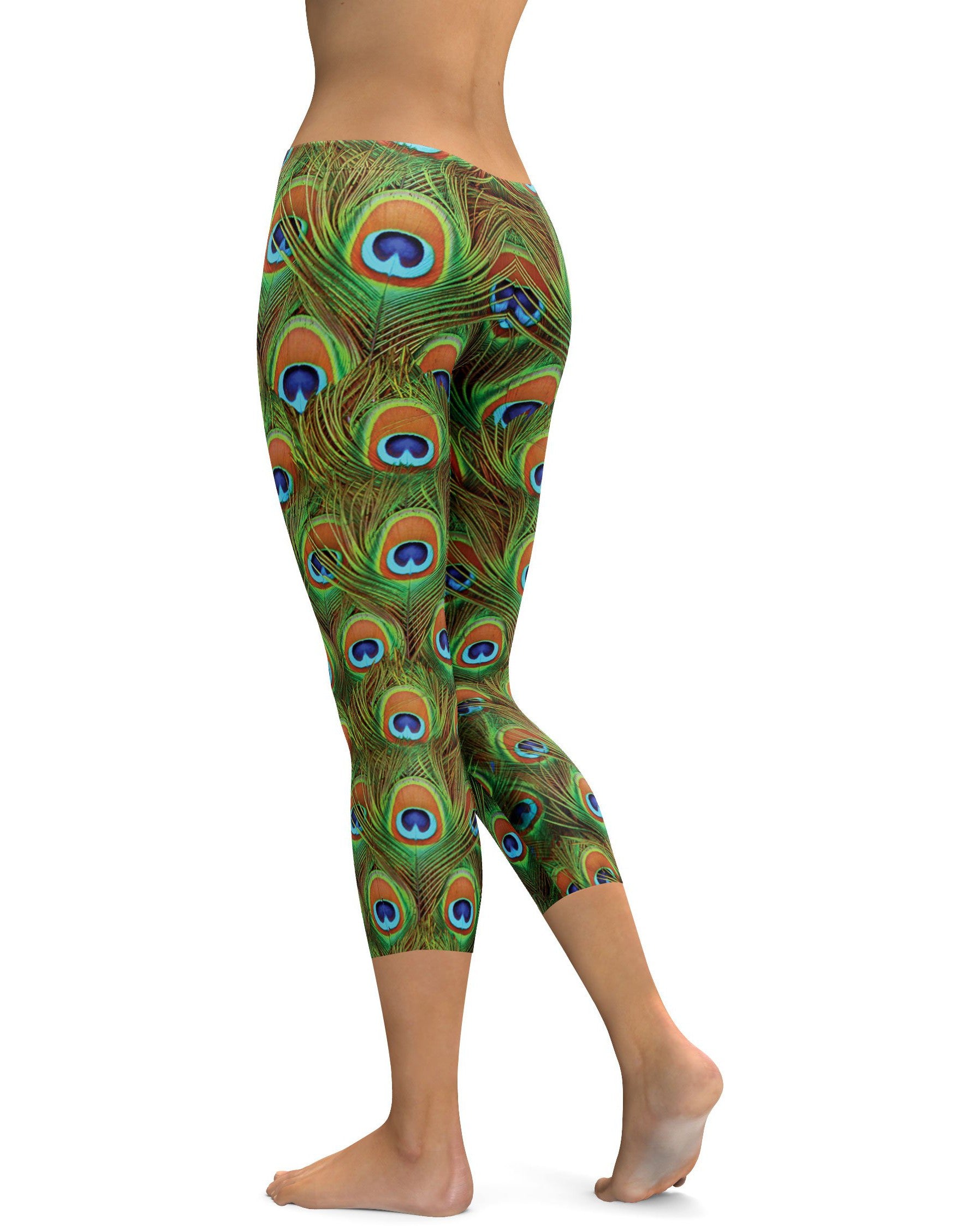 Peacock Feathered Capris