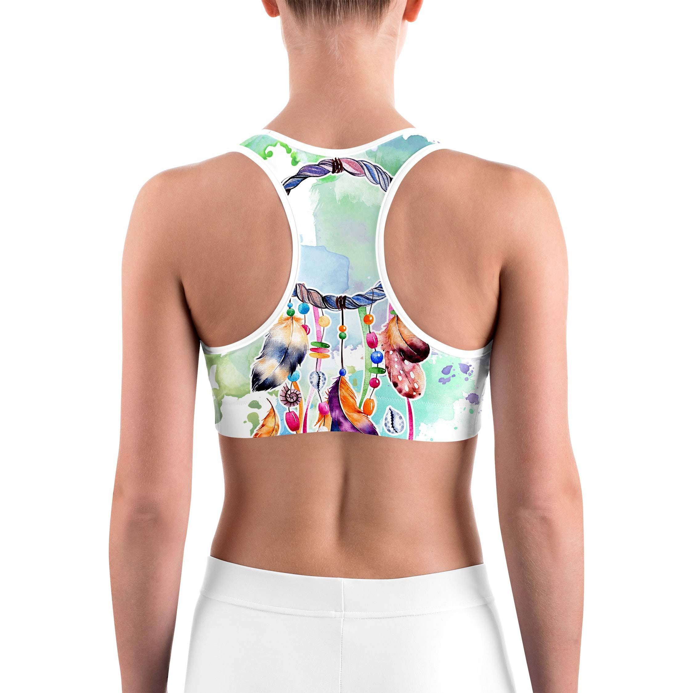 Watercolor Dreamcatcher Sports bra