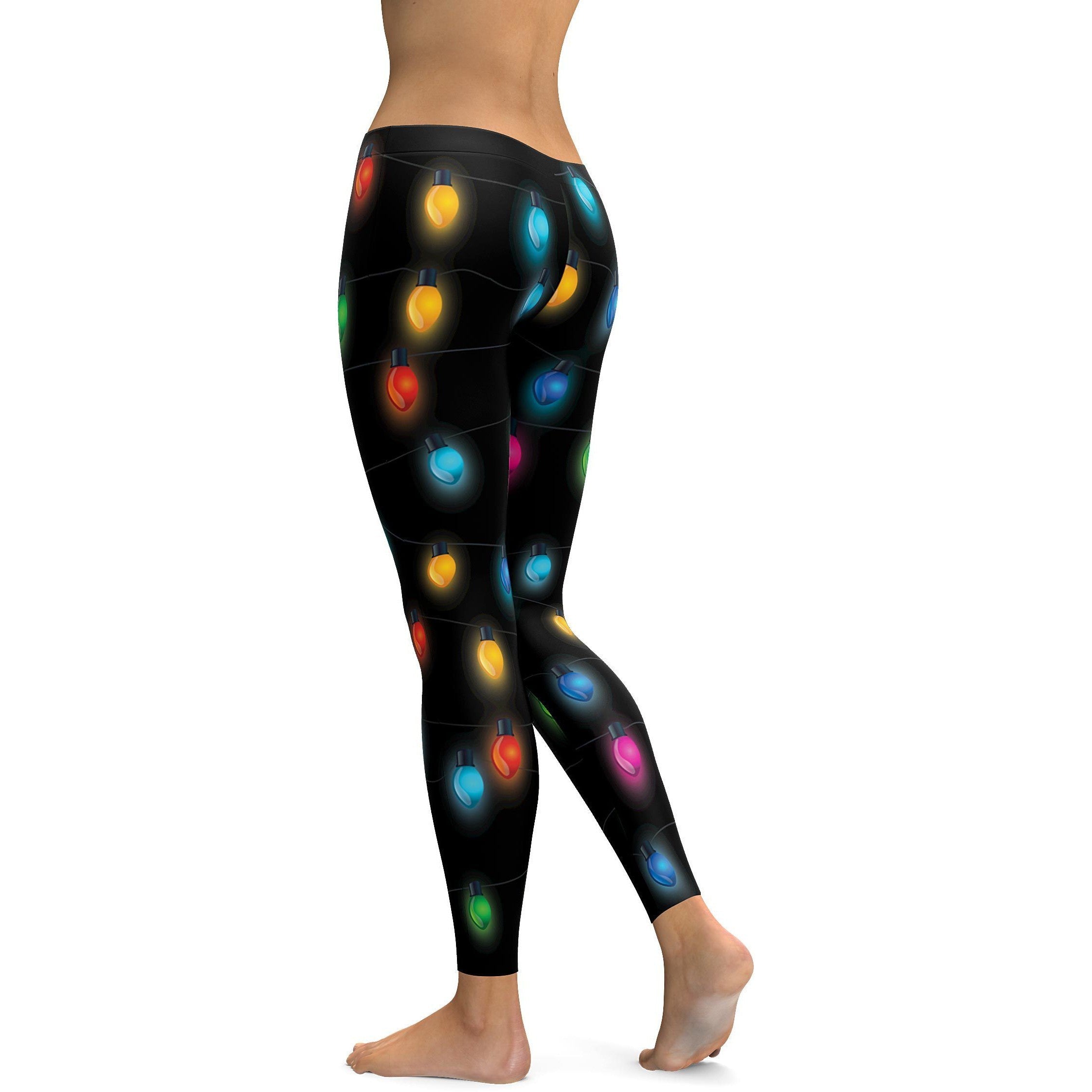 comfortable and soft womens workout and yoga Christmas Lights Leggings