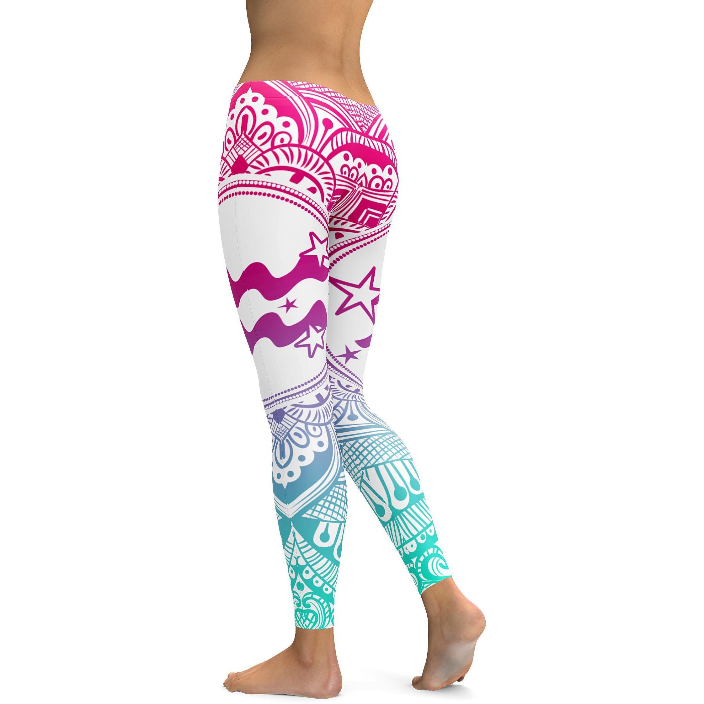 Bright Aquarius Leggings - GearBunch Leggings / Yoga Pants