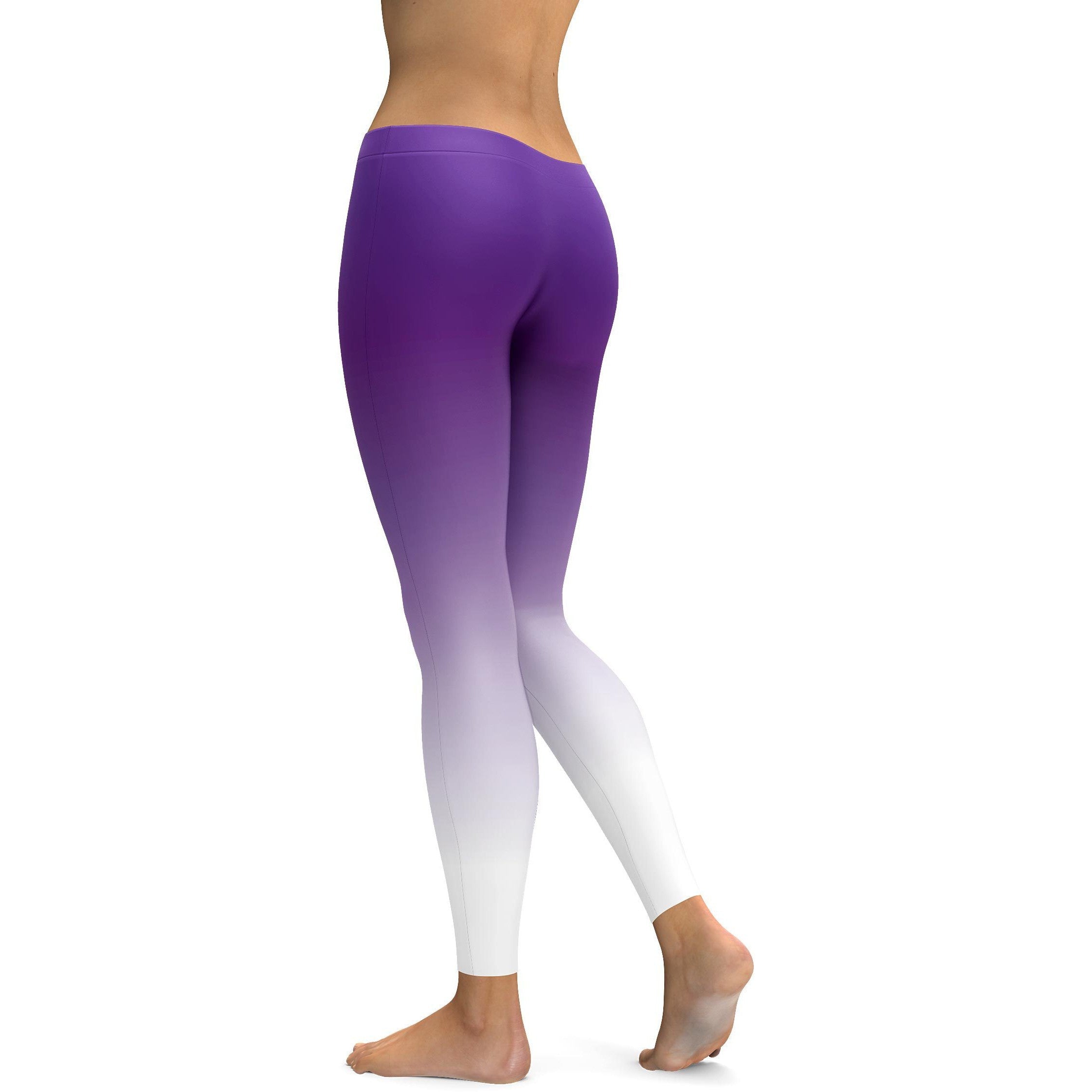 Ombre Purple to White Leggings - GearBunch Leggings / Yoga Pants