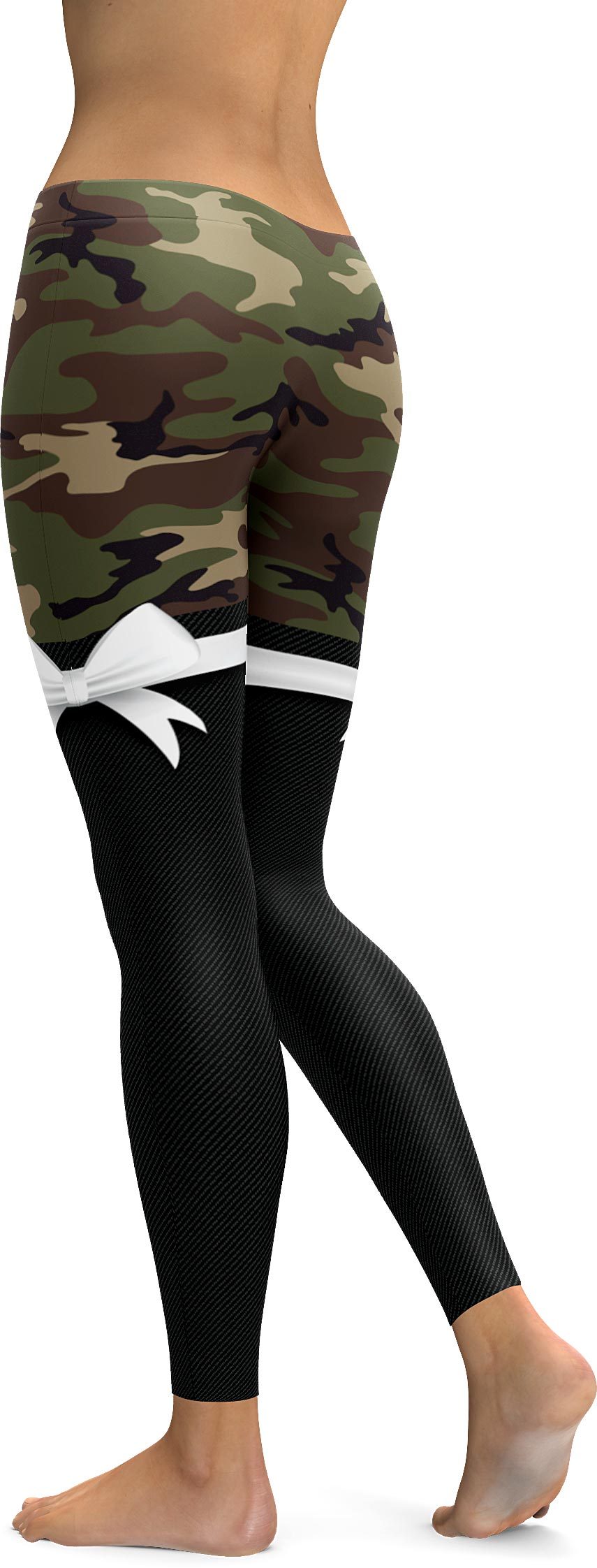 Army Thigh High Bow Leggings - GearBunch Leggings