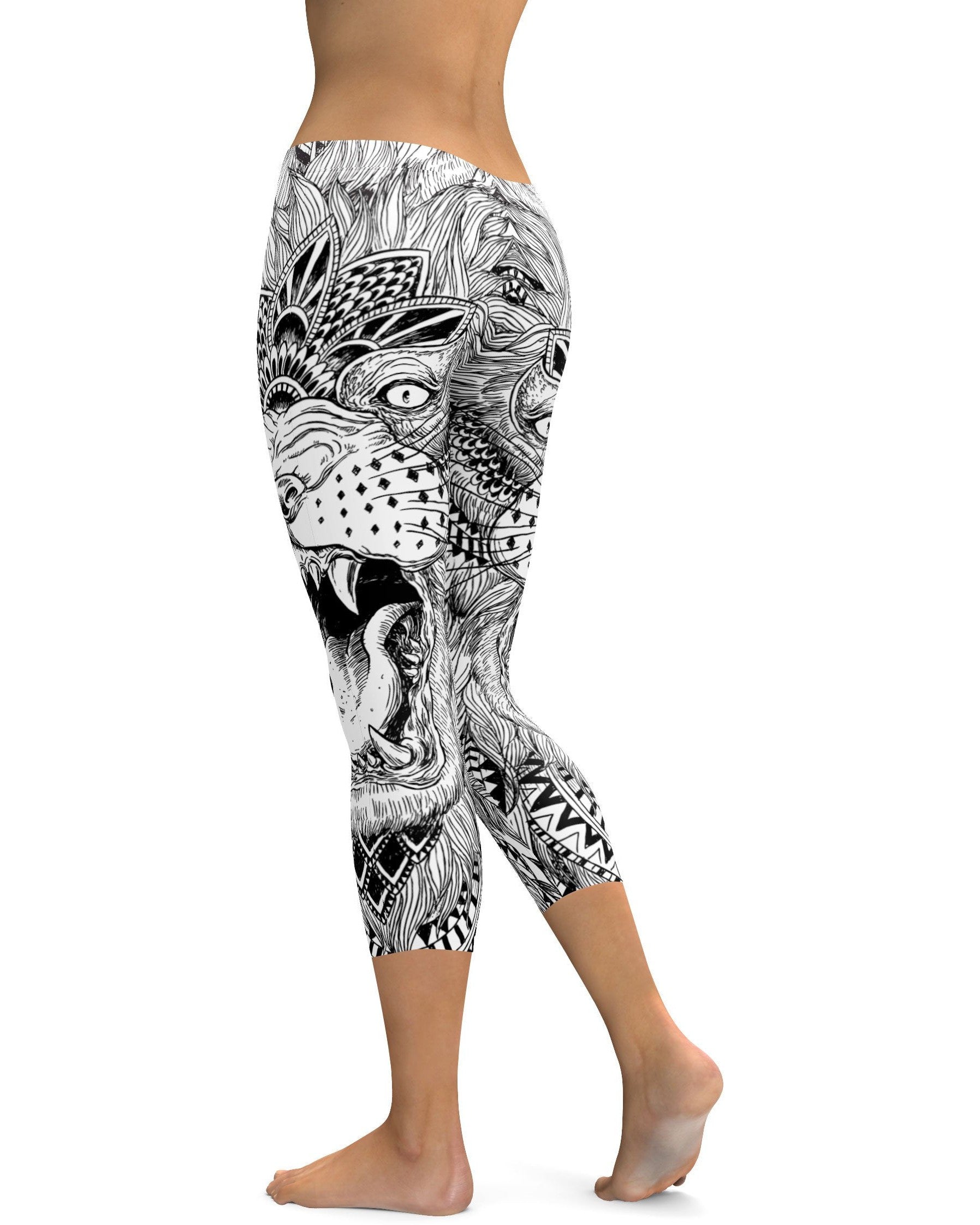 Zentangle Lion Capris