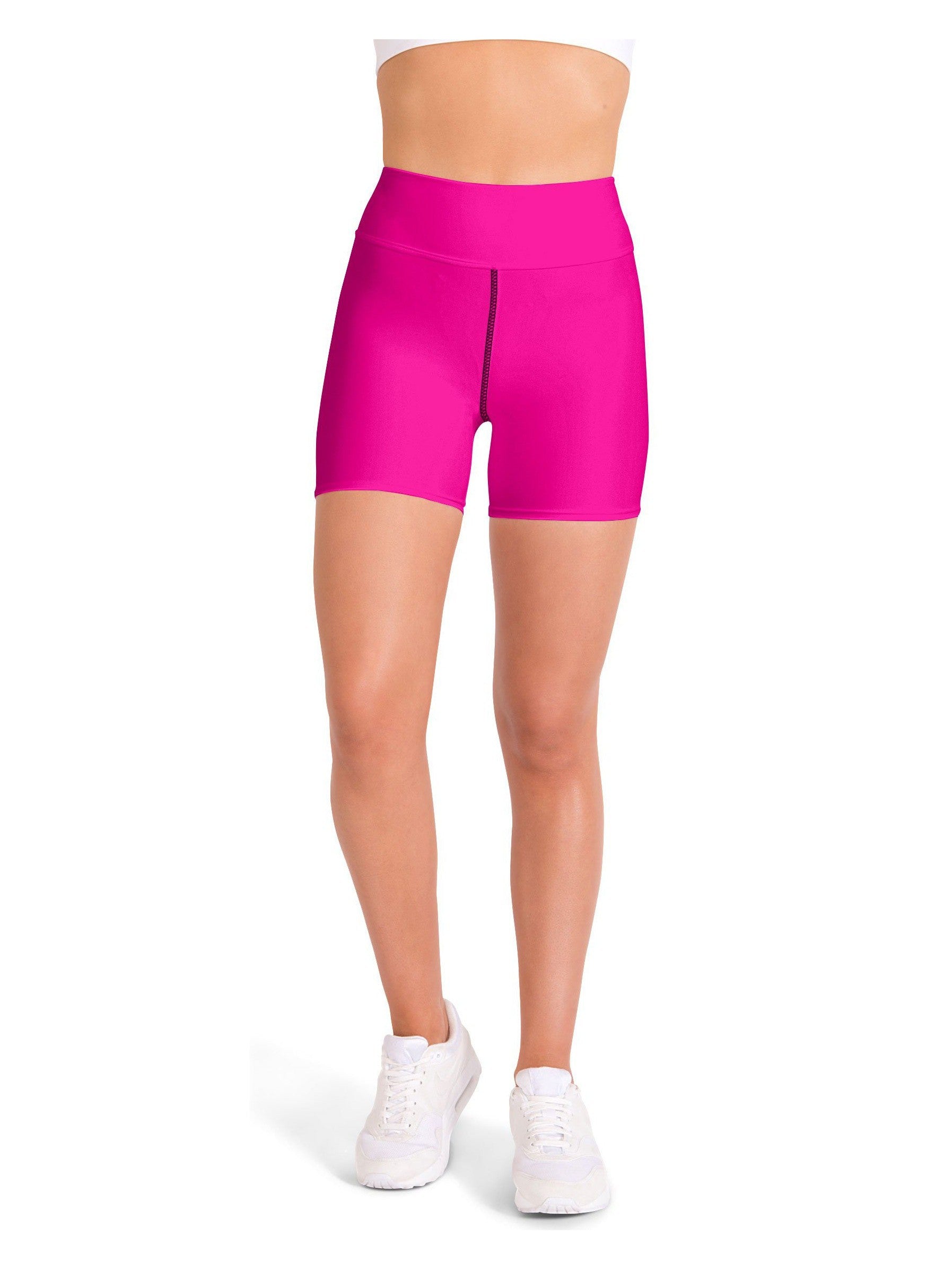 Solid Hot Pink Yoga Shorts | GearBunch