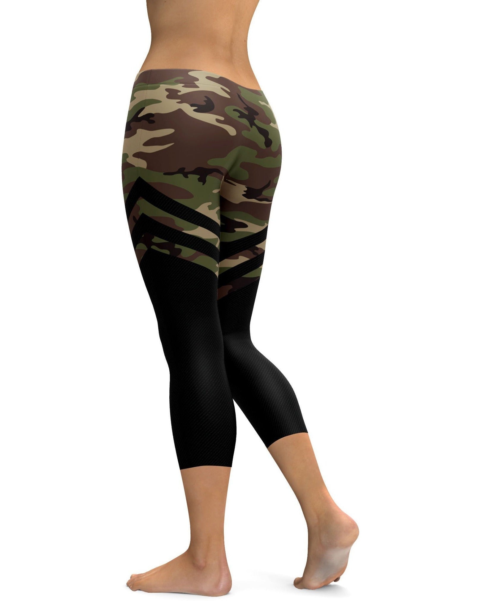 Black & Camo Thigh High Stocking Capris | GearBunch