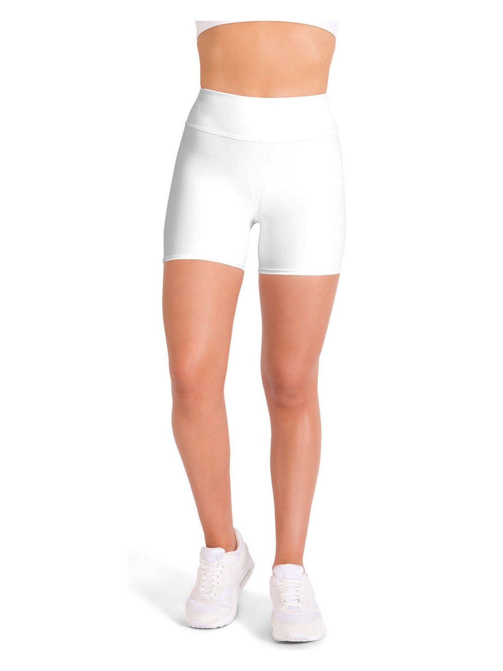 Solid White Yoga Shorts | Gearbunch