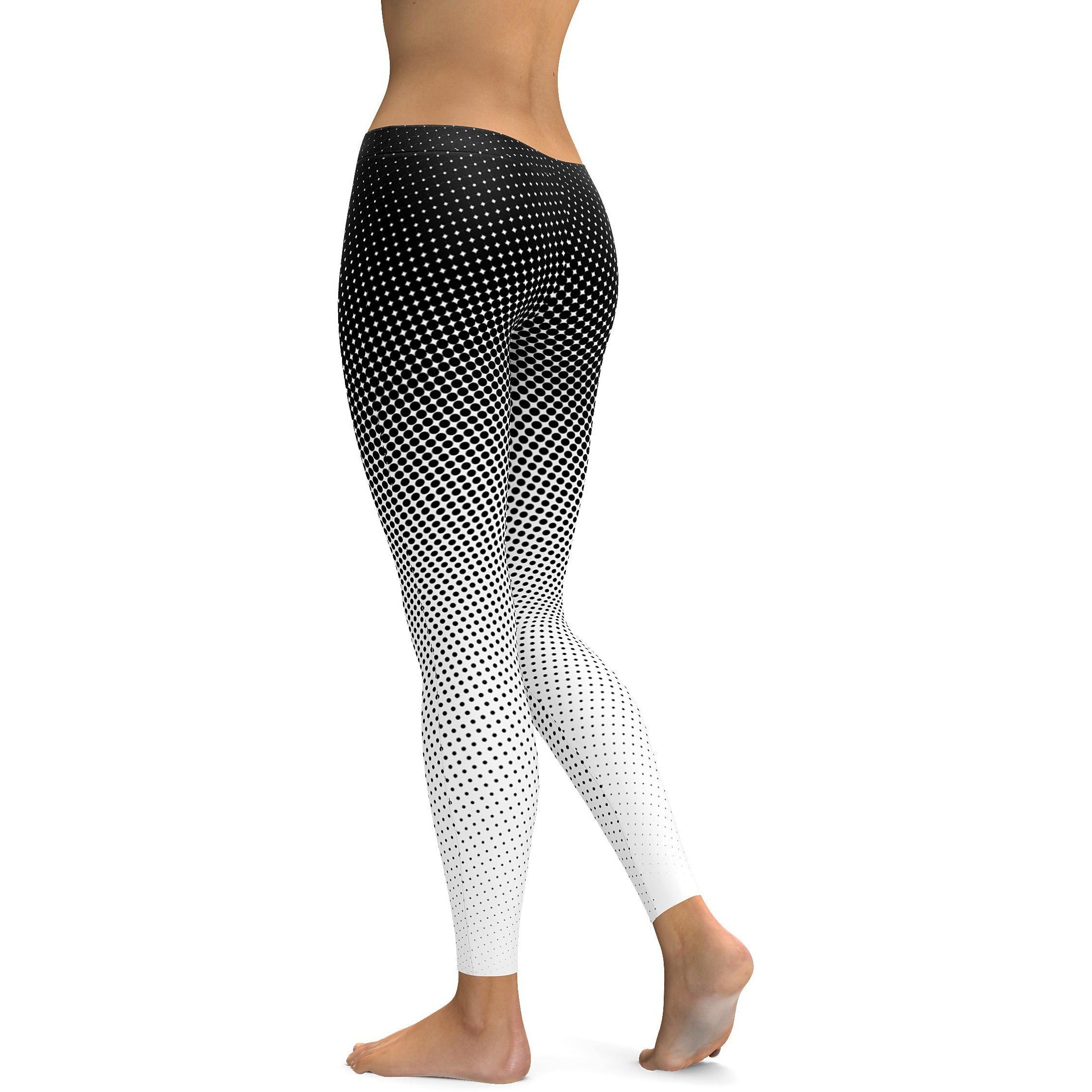 B&W Halftone Leggings - GearBunch Leggings