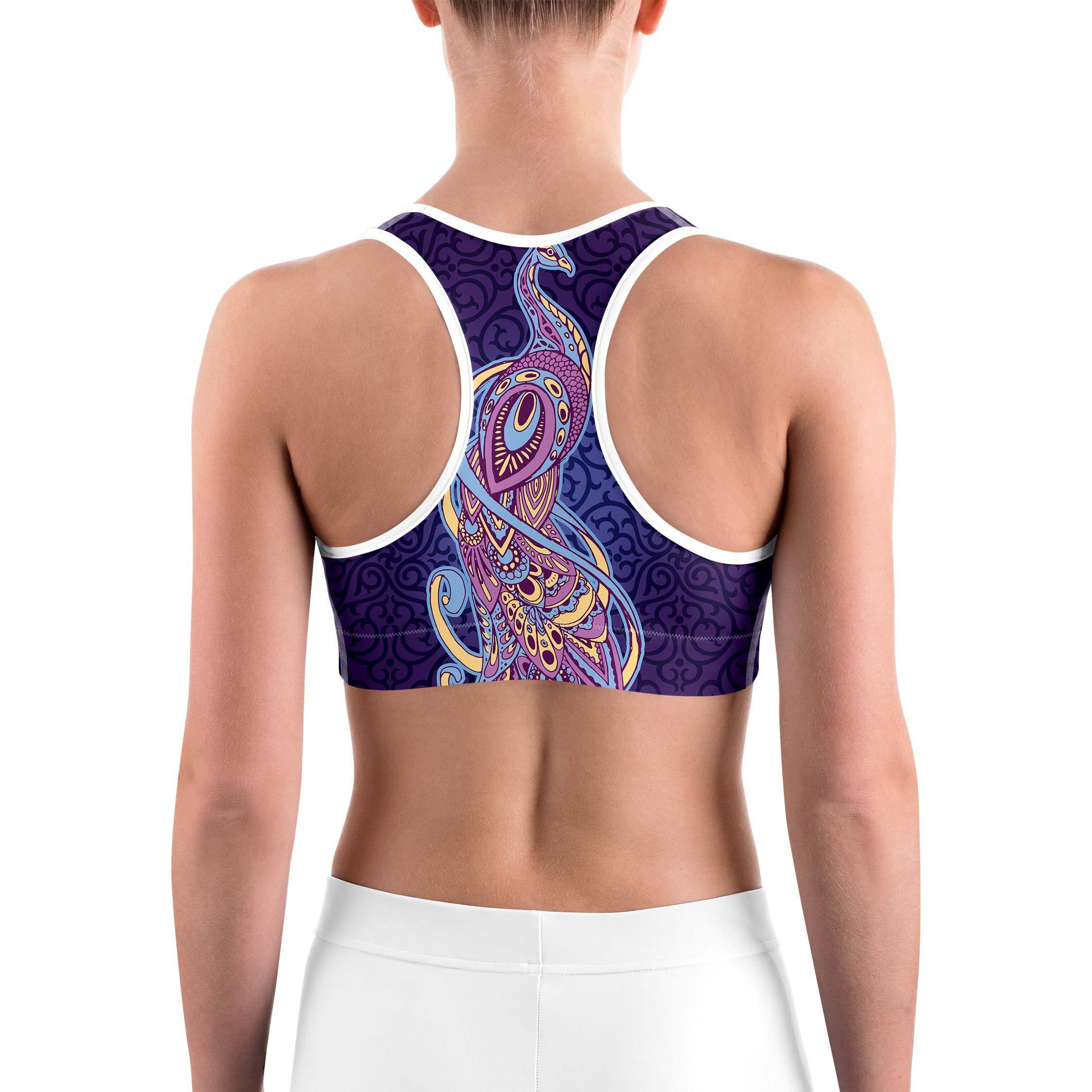 Ornamental Peacock Sports Bra
