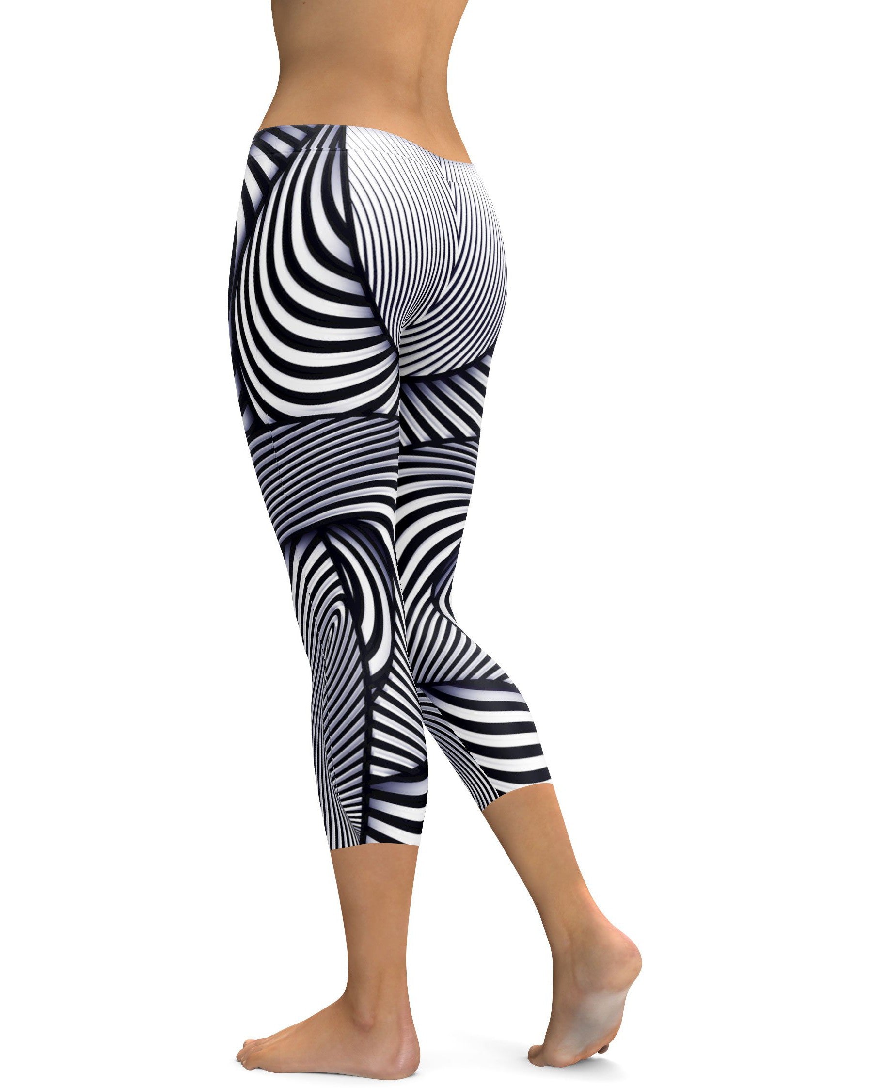 Optical Illusion Stripes Capris