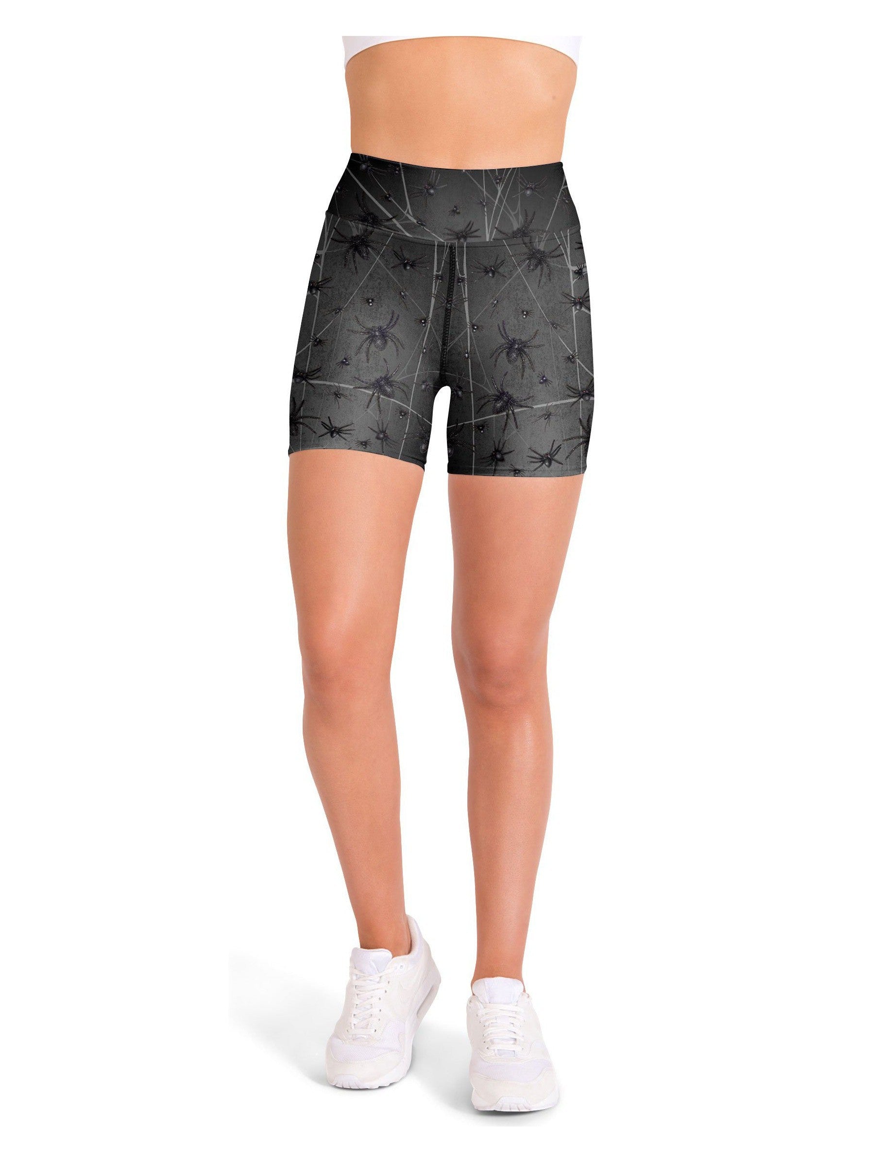 Crawling Spiders Yoga Shorts Gearbunch