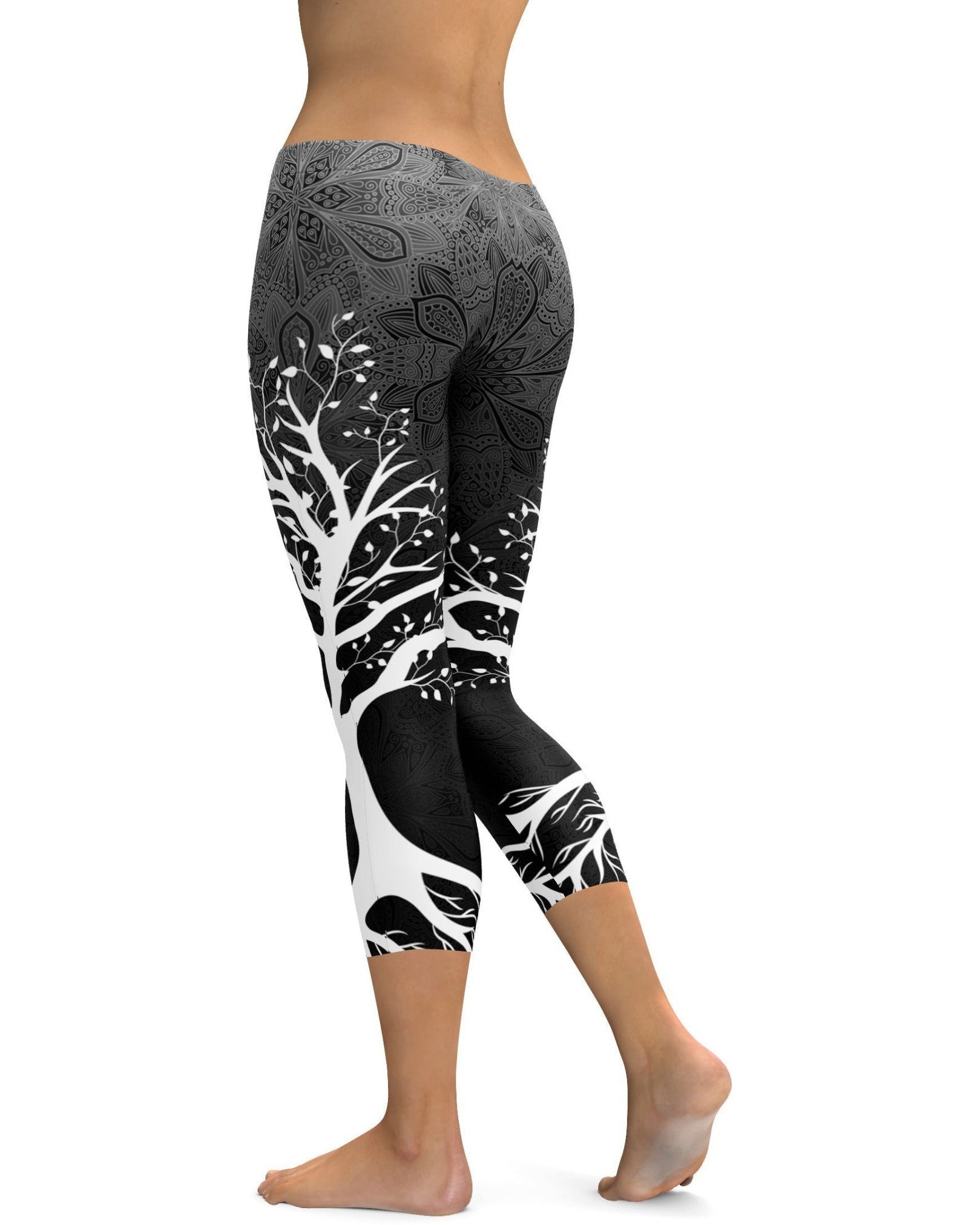 Dark Tree of Life Capris - GearBunch Leggings / Yoga Pants