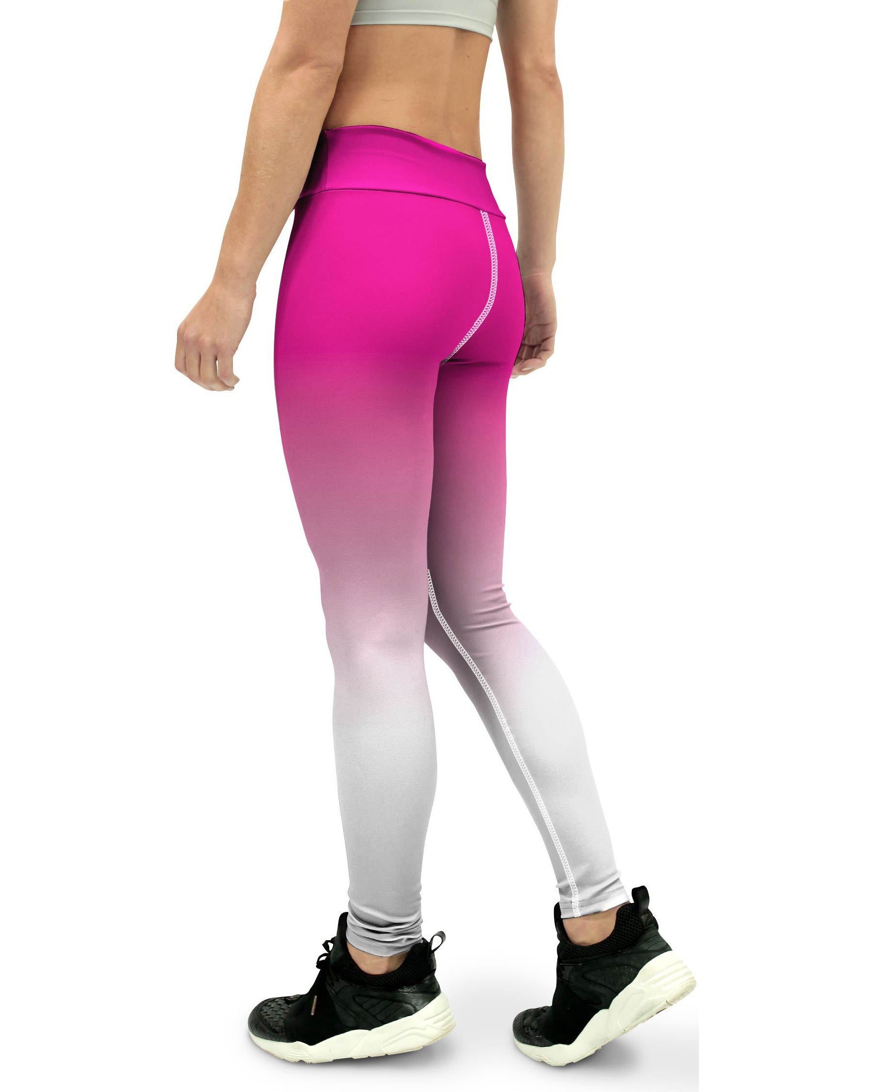 Ombre Pink to White Yoga Pants