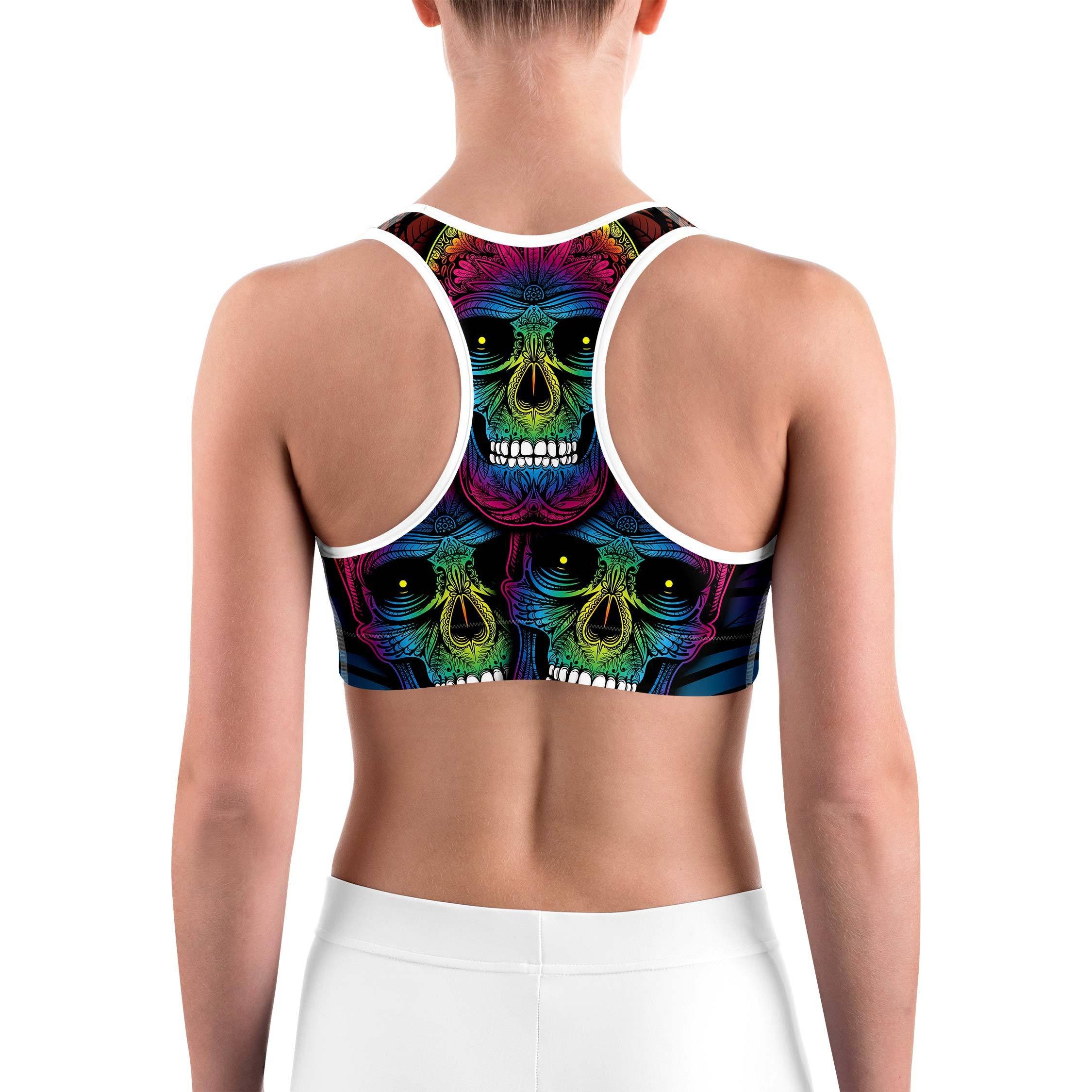 Rainbow Skull Sports bra