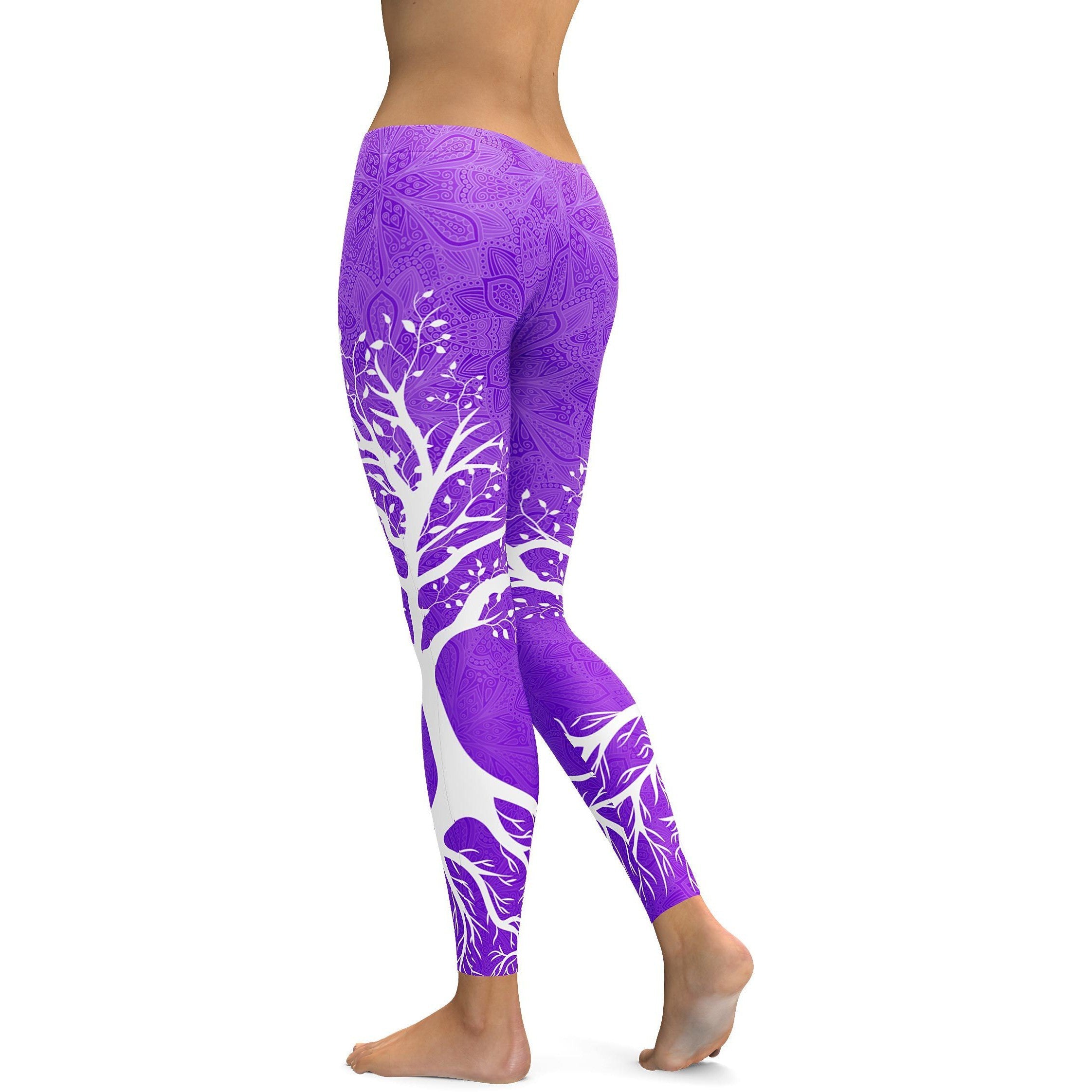 Purple Tree of Life Leggings