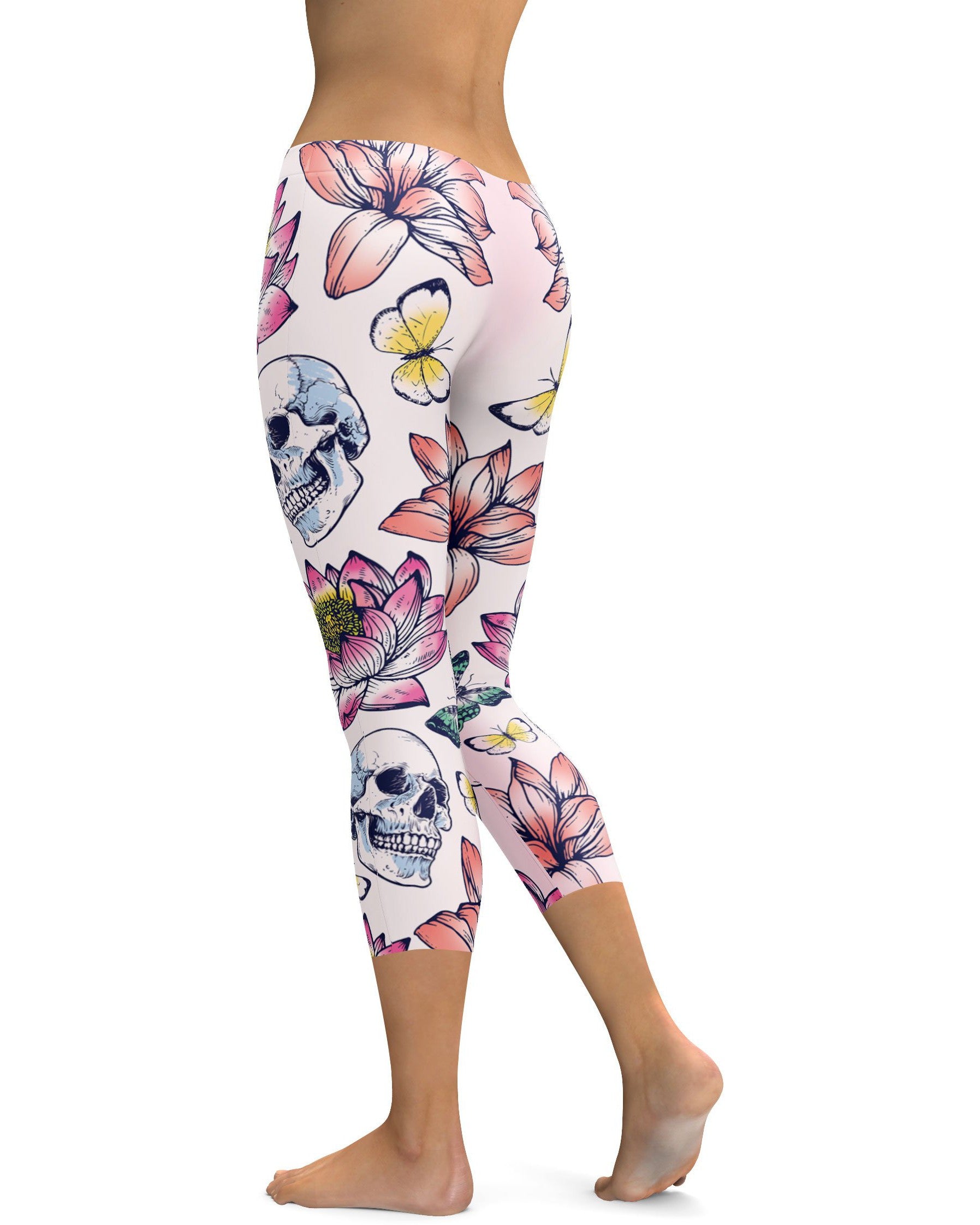 Skulls & Lotus Capris