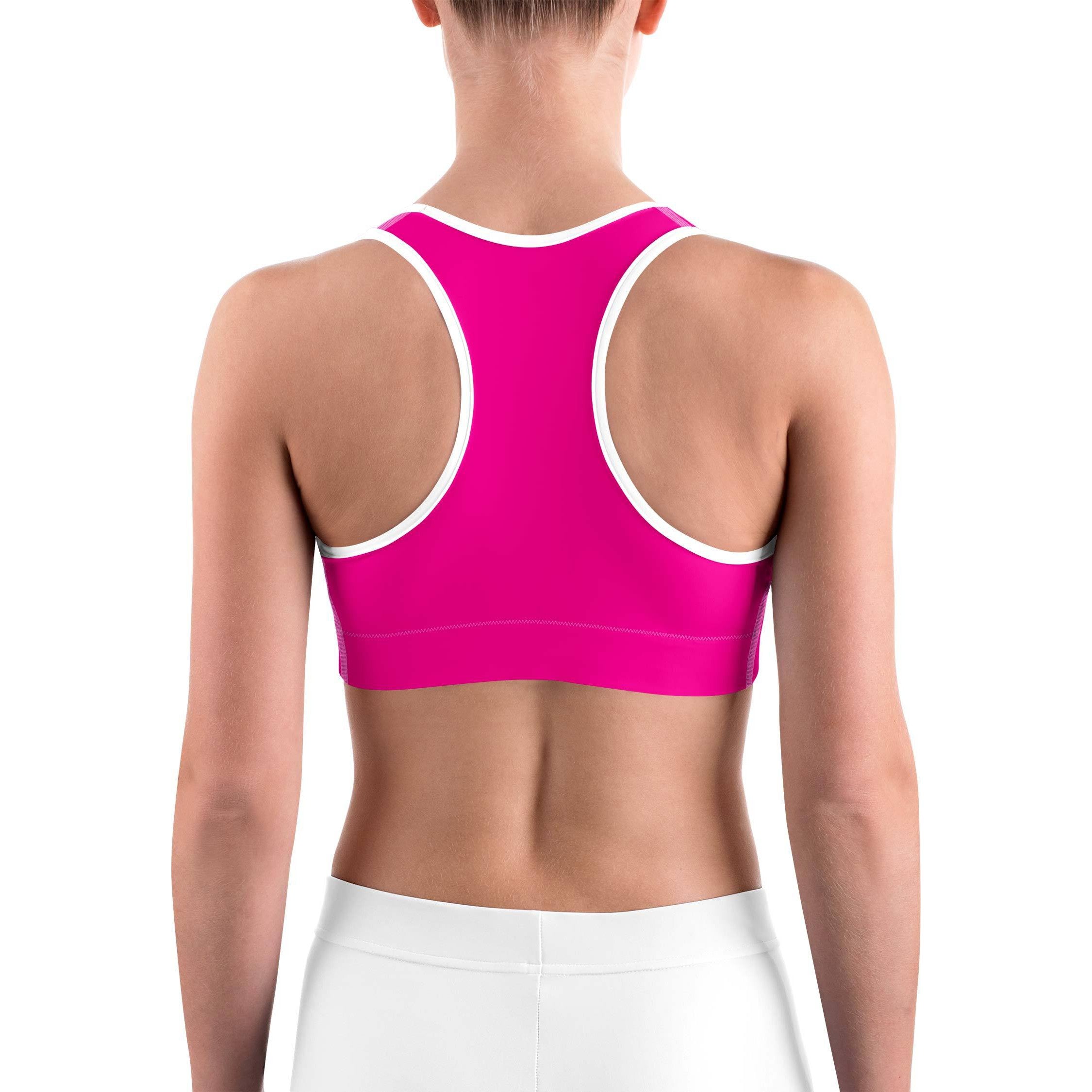 Solid Hot Pink Sports bra | GearBunch