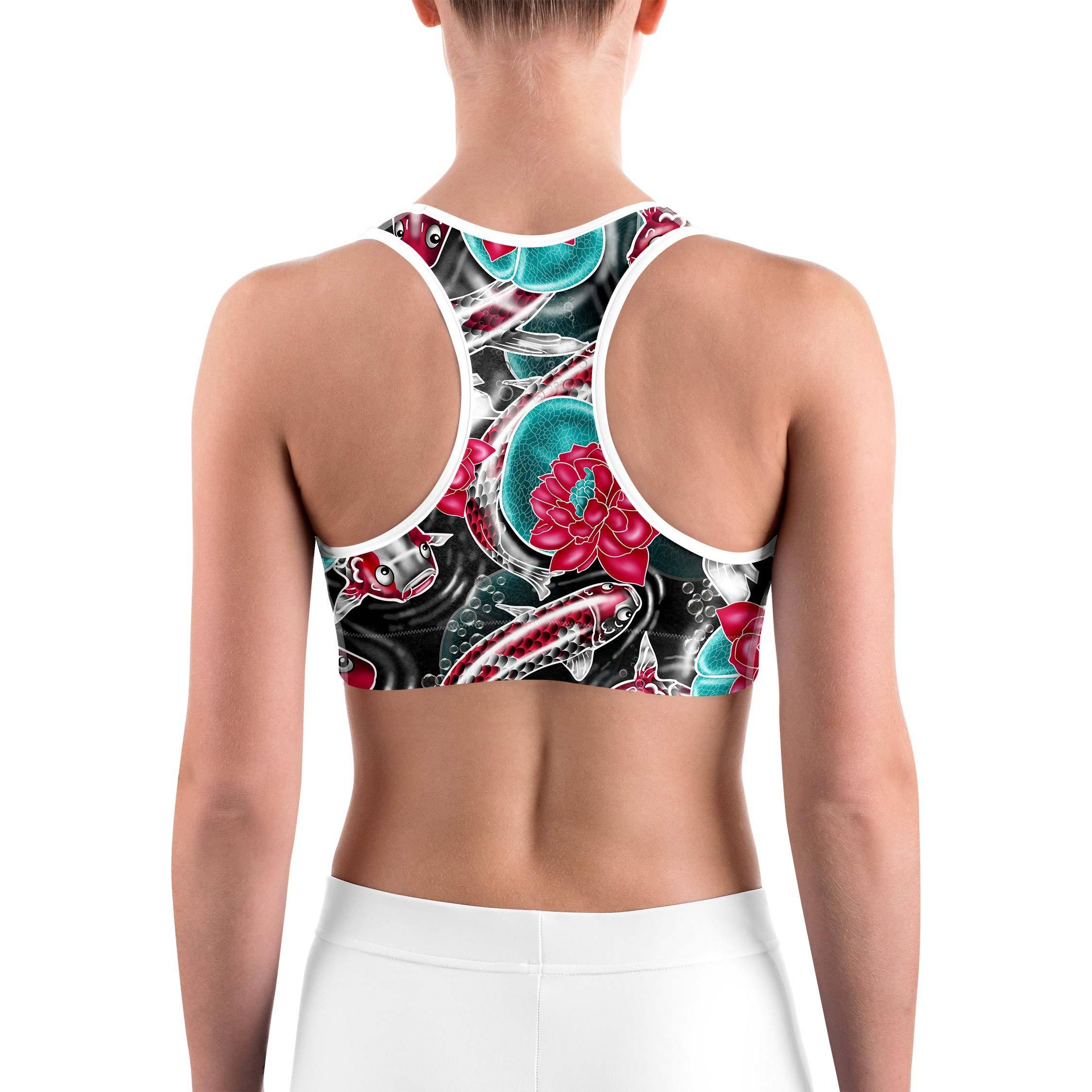 Colorful Koi Fish Sports bra - GearBunch Leggings / Yoga Pants