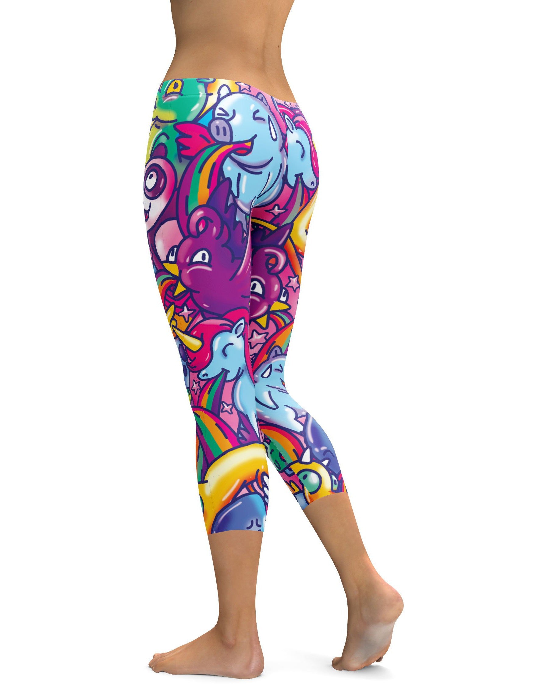 Vibrant Puking Animal Capris