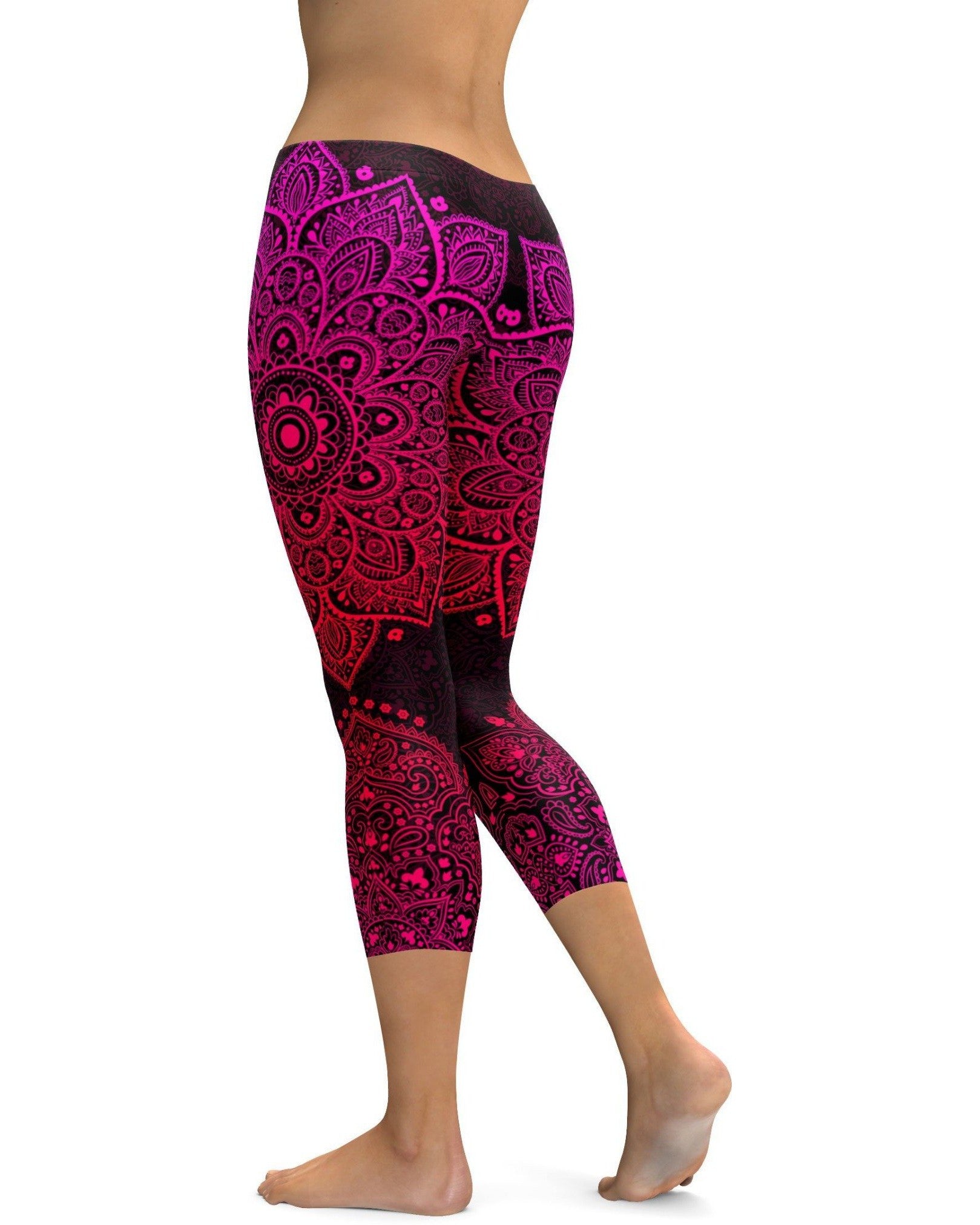 Pink Mandala Capris | Gearbunch