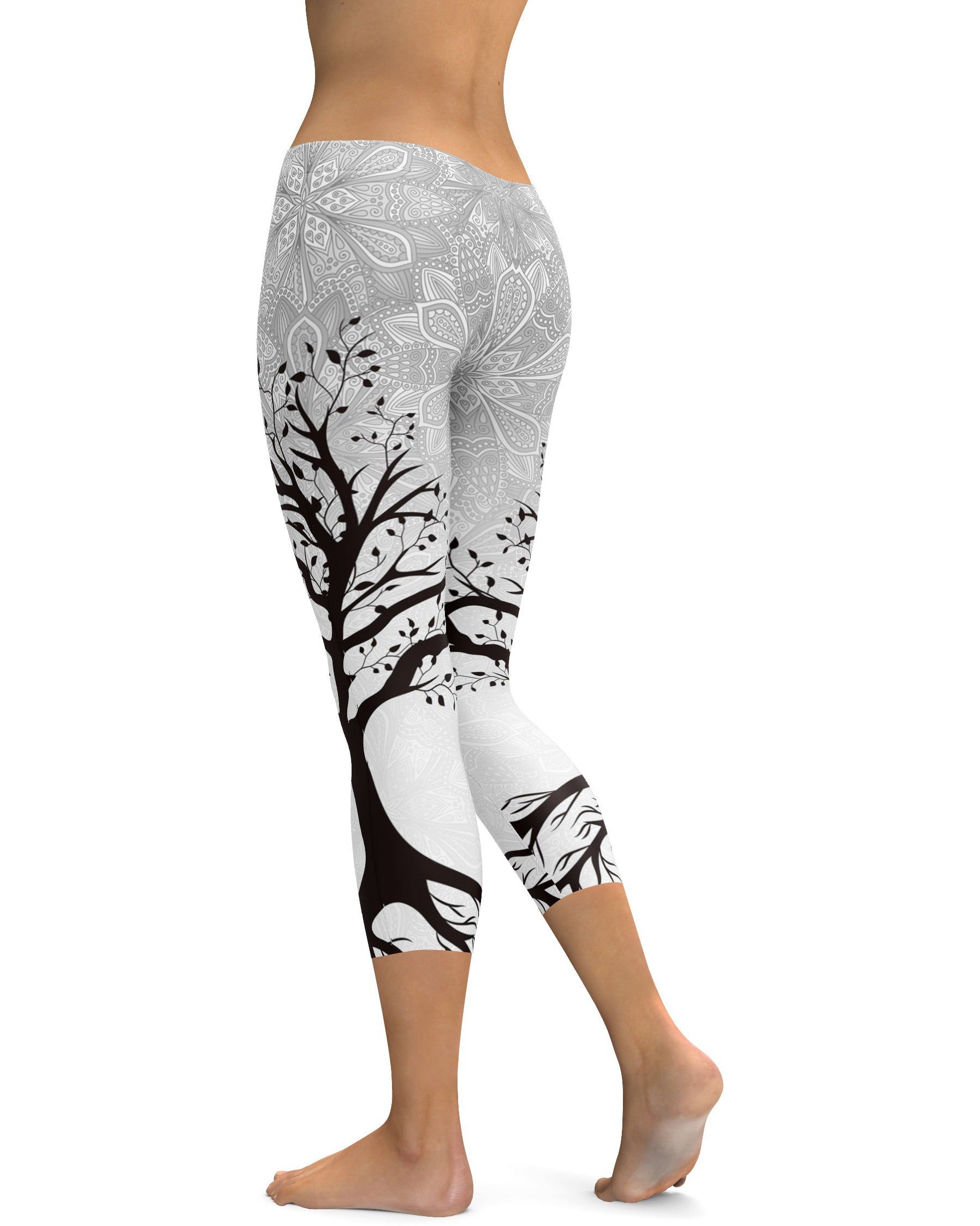 Light Tree of Life Capris - GearBunch Leggings / Yoga Pants