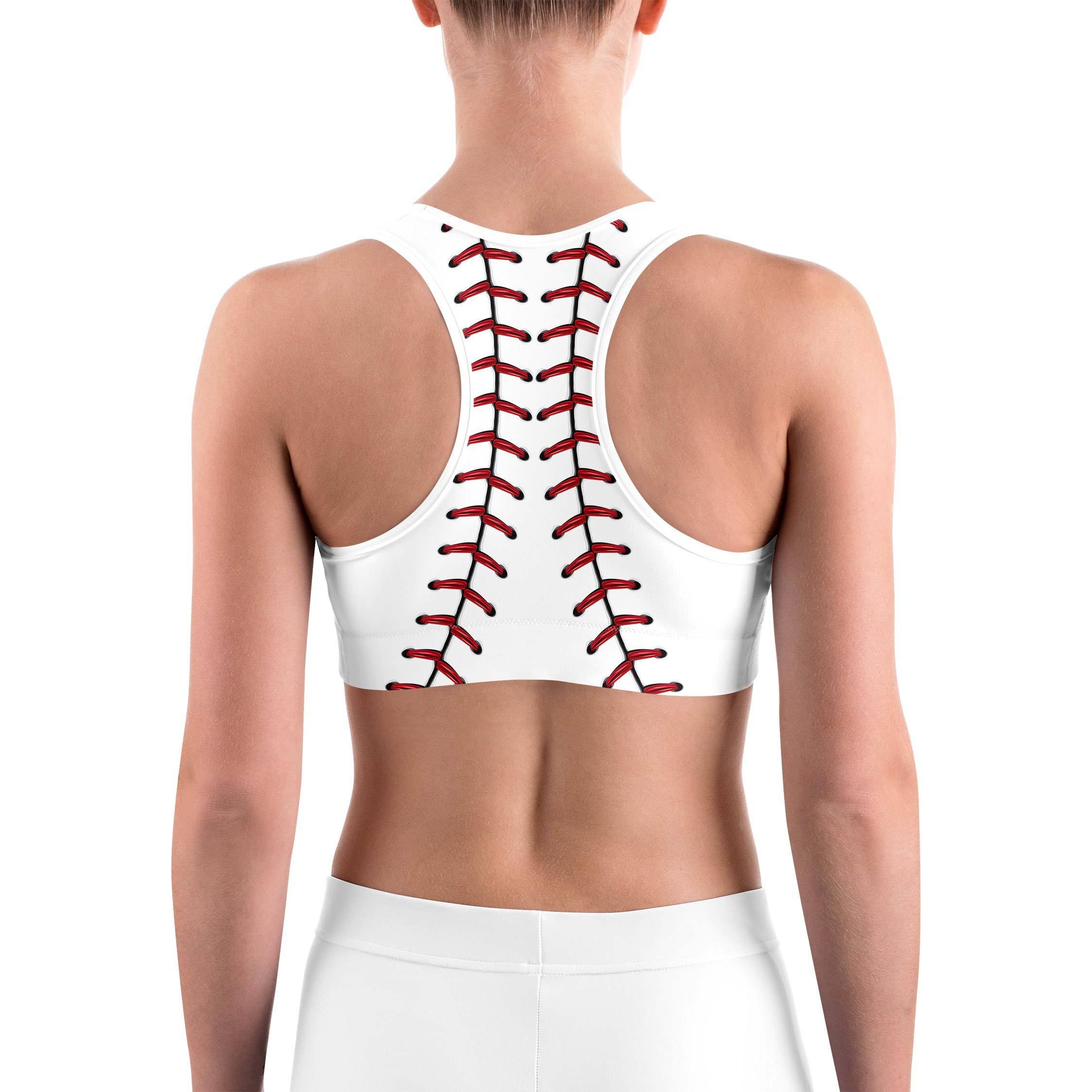Baseball Stitches Sports bra - GearBunch Leggings / Yoga Pants