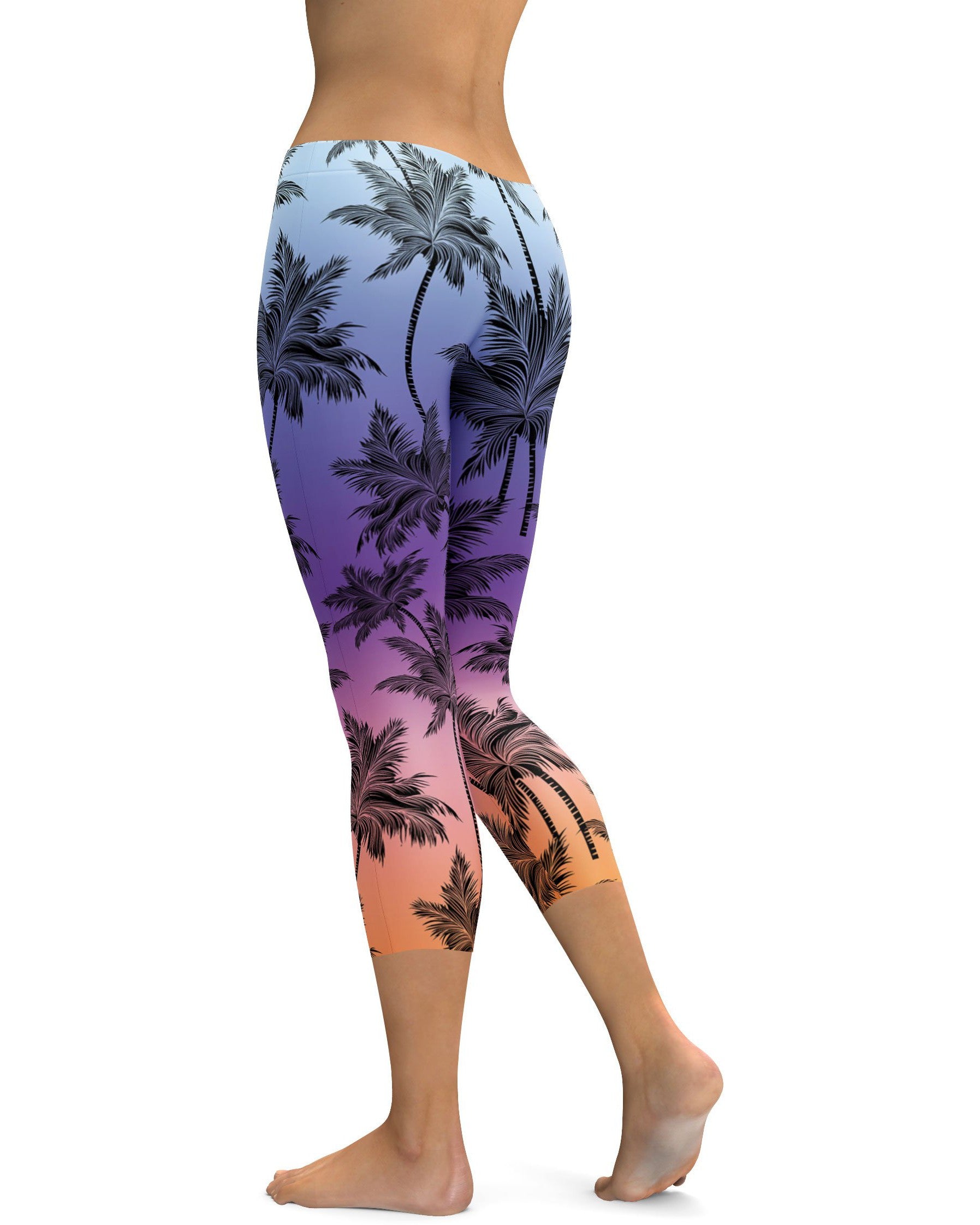 Tropical Palm Trees Capris