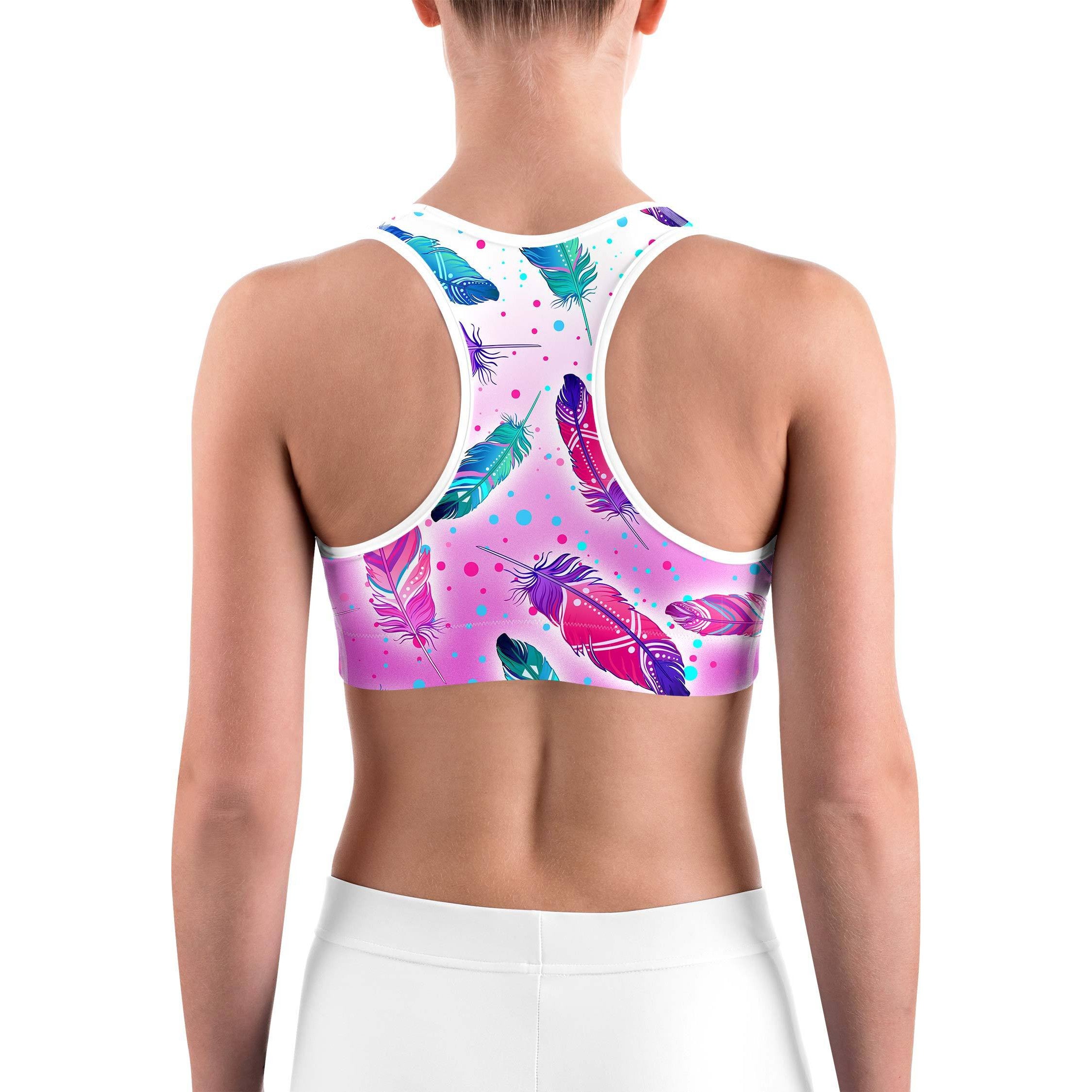 Dreamy Falling Feathers Sports bra