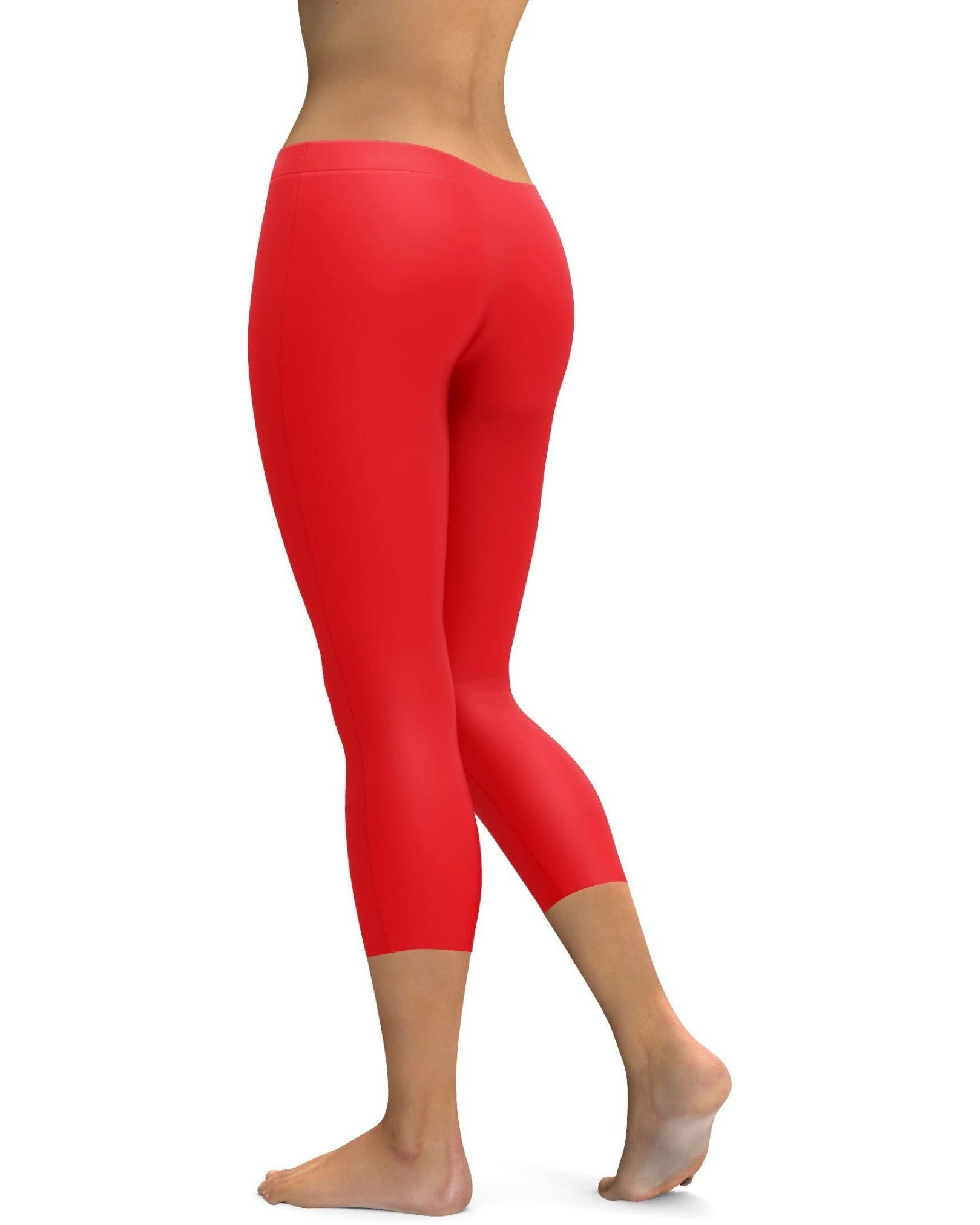 Solid Hot Red Capris | Gearbunch