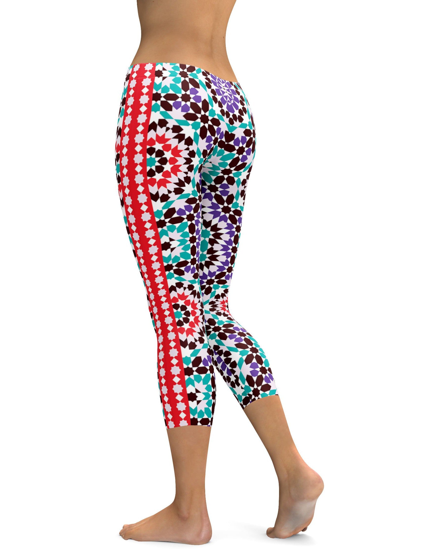 Arabic Mosaic Capris - GearBunch Leggings / Yoga Pants