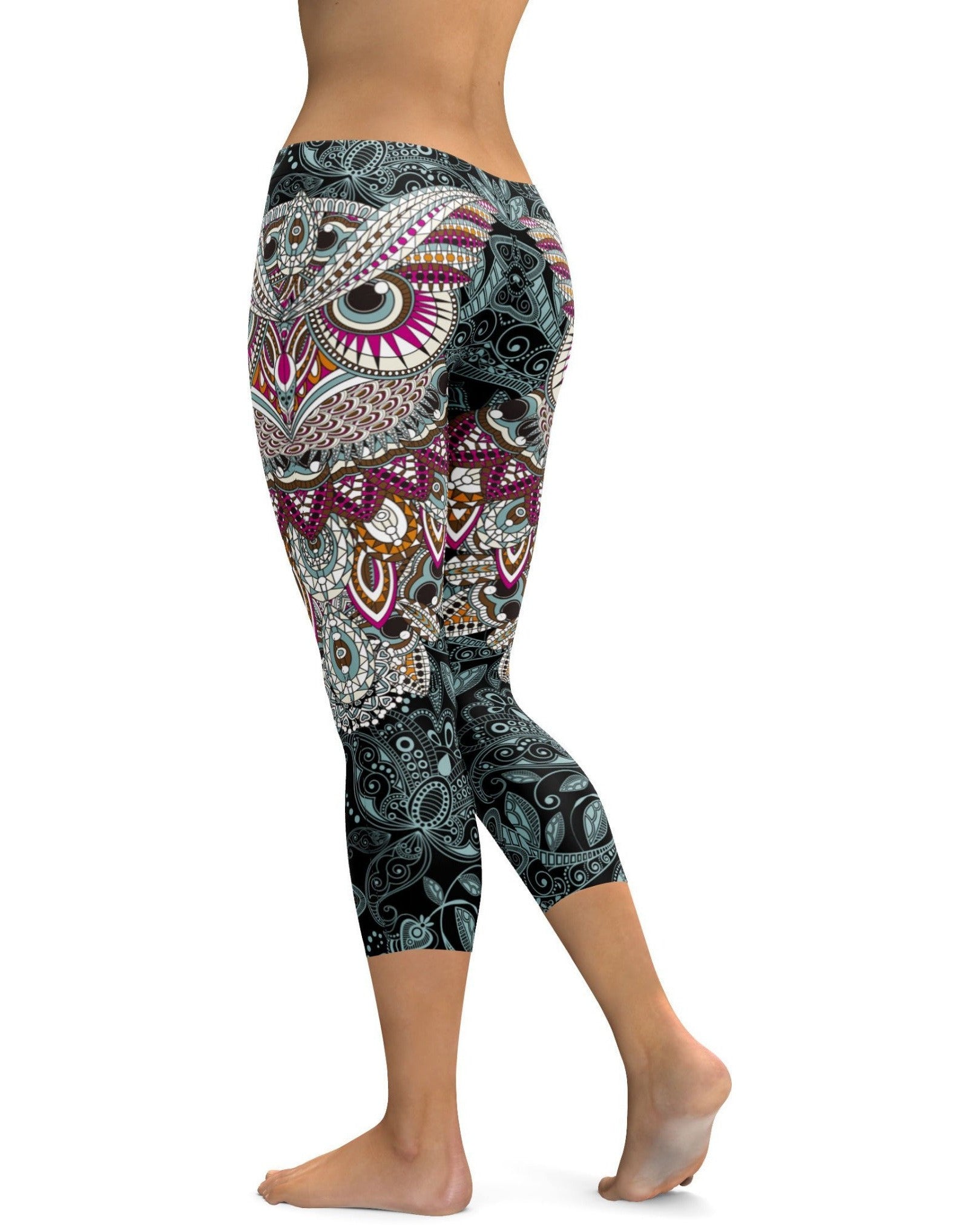 Ornamental Owl Capris | GearBunch