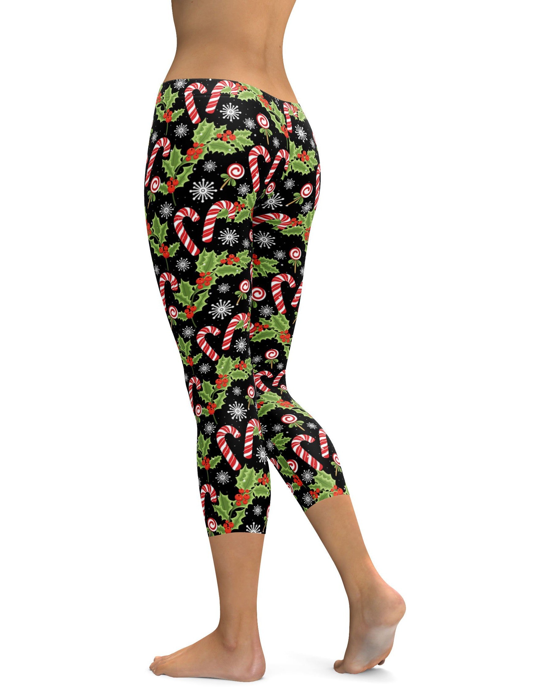 Holly Leaves with Berries Capris | GearBunch