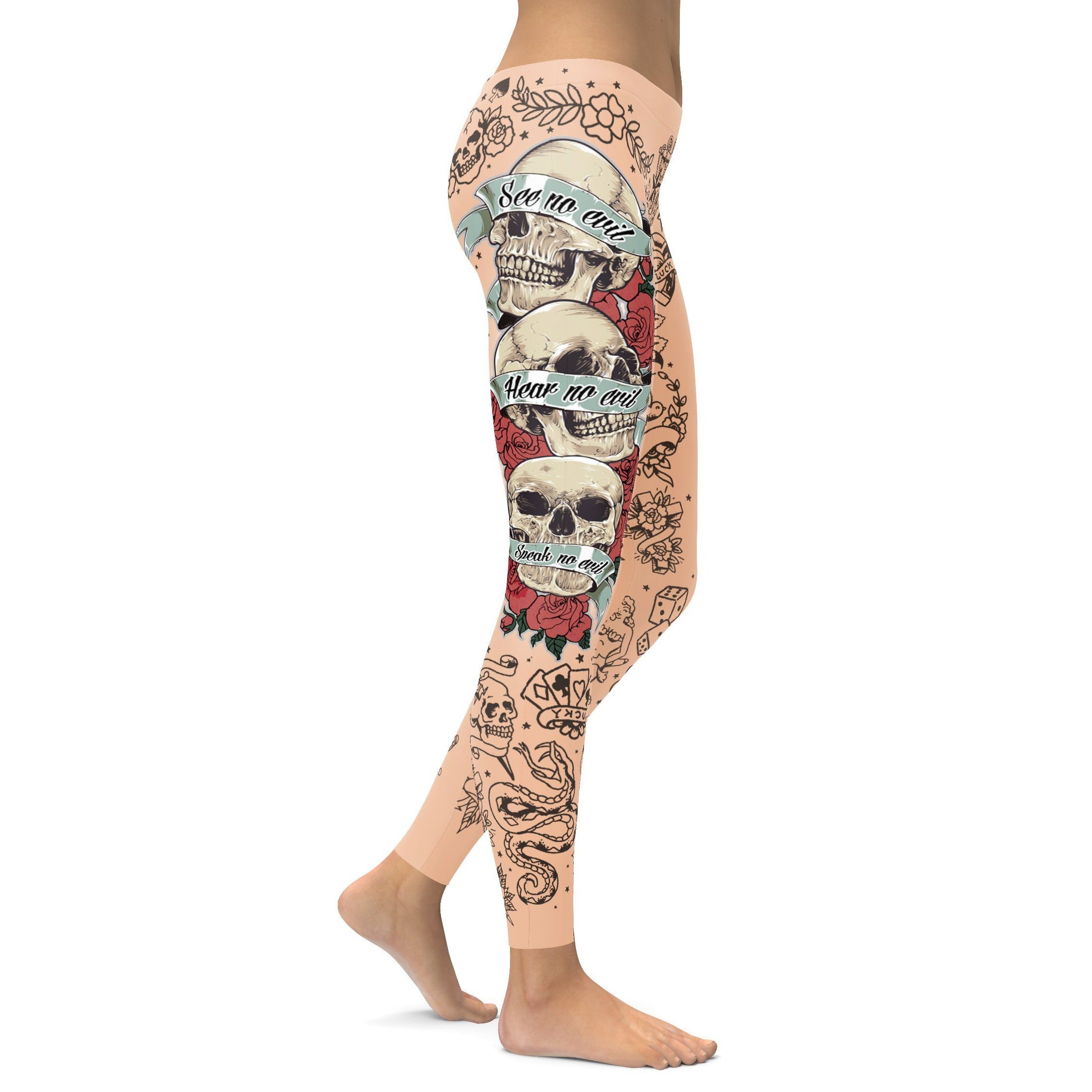 See no evil, Hear no evil, Speak no evil Leggings - GearBunch Leggings / Yoga Pants
