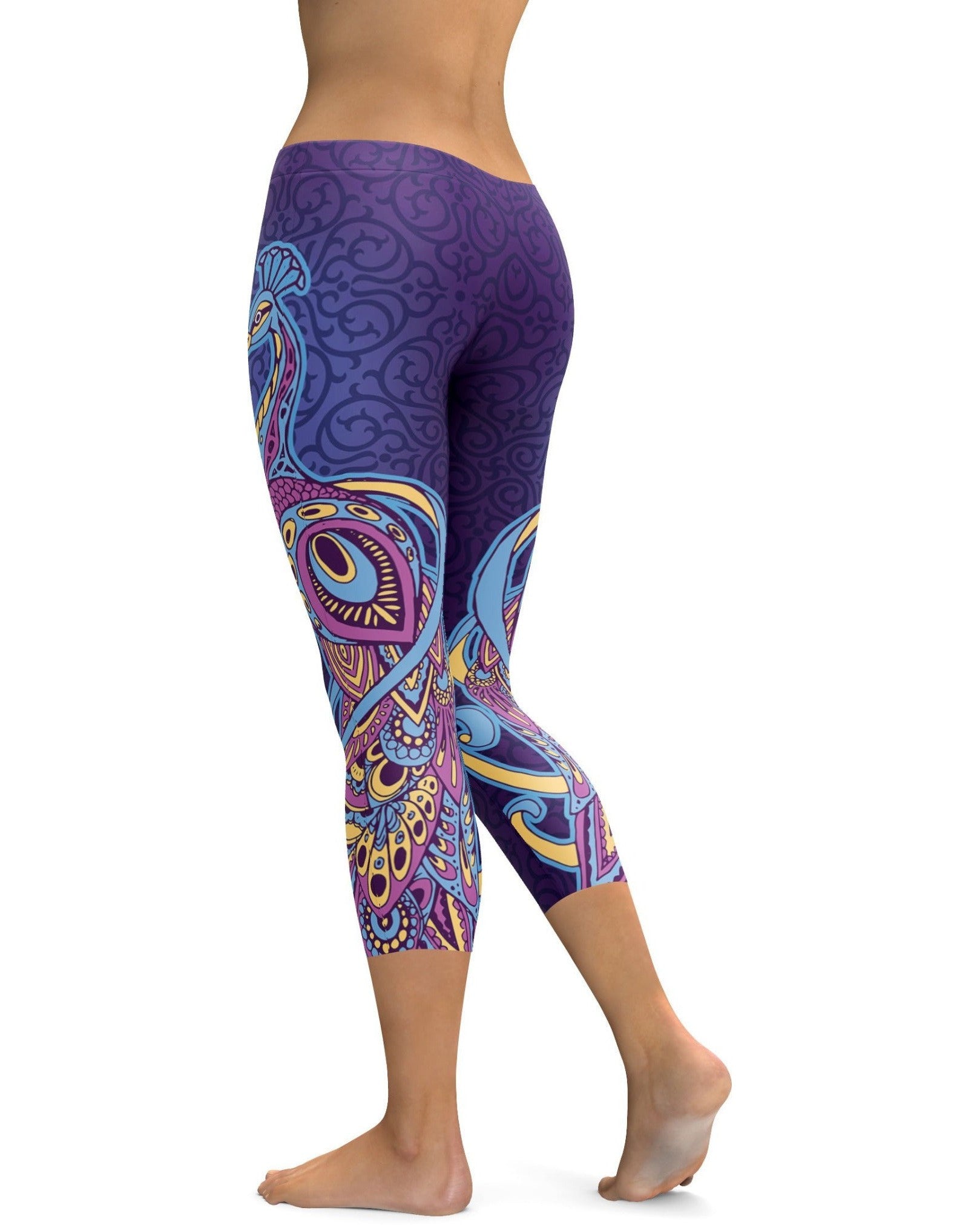 Ornamental Peacock Capris - Gearbunch