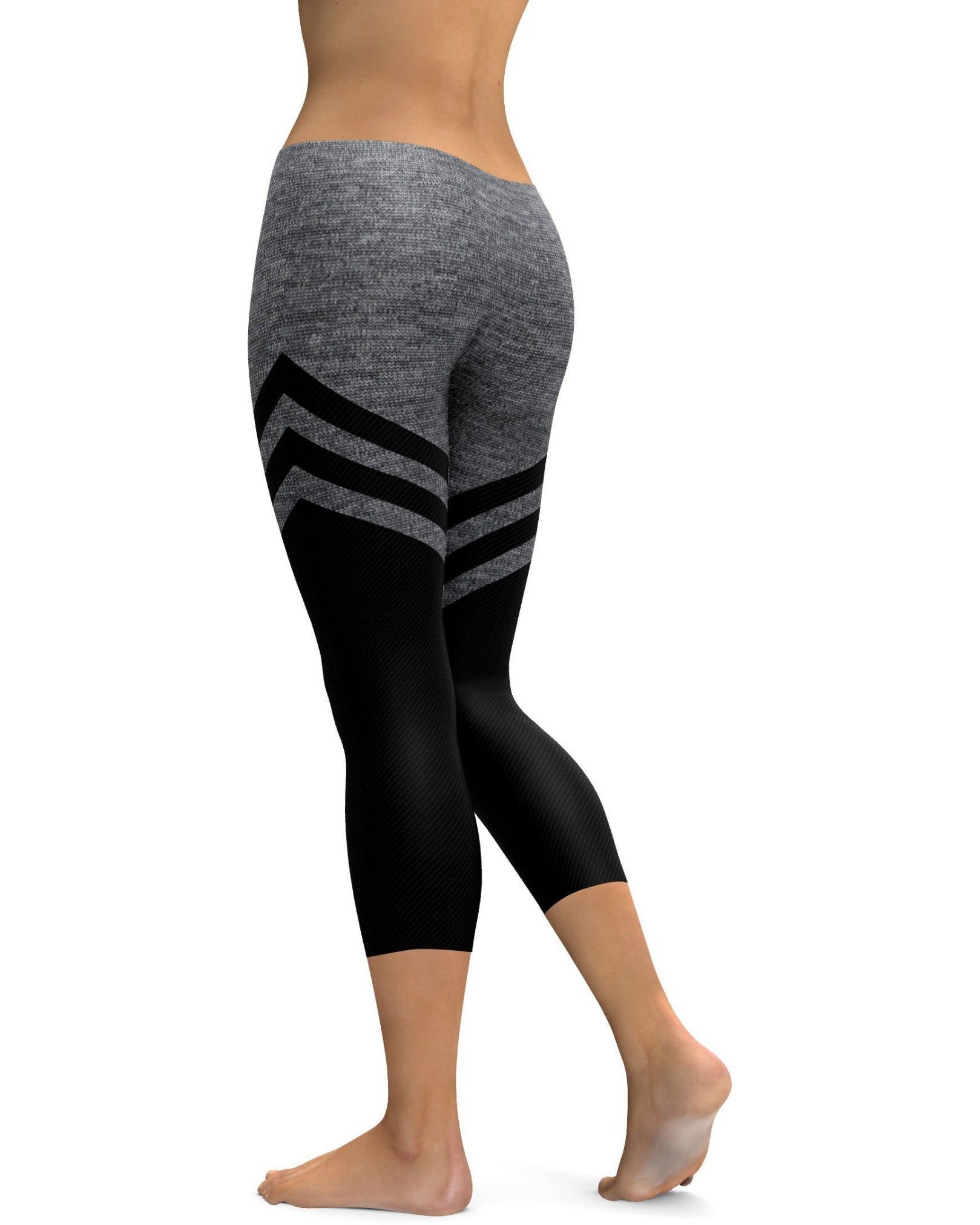 Black & Faux Heathered Stocking Capris | GearBunch