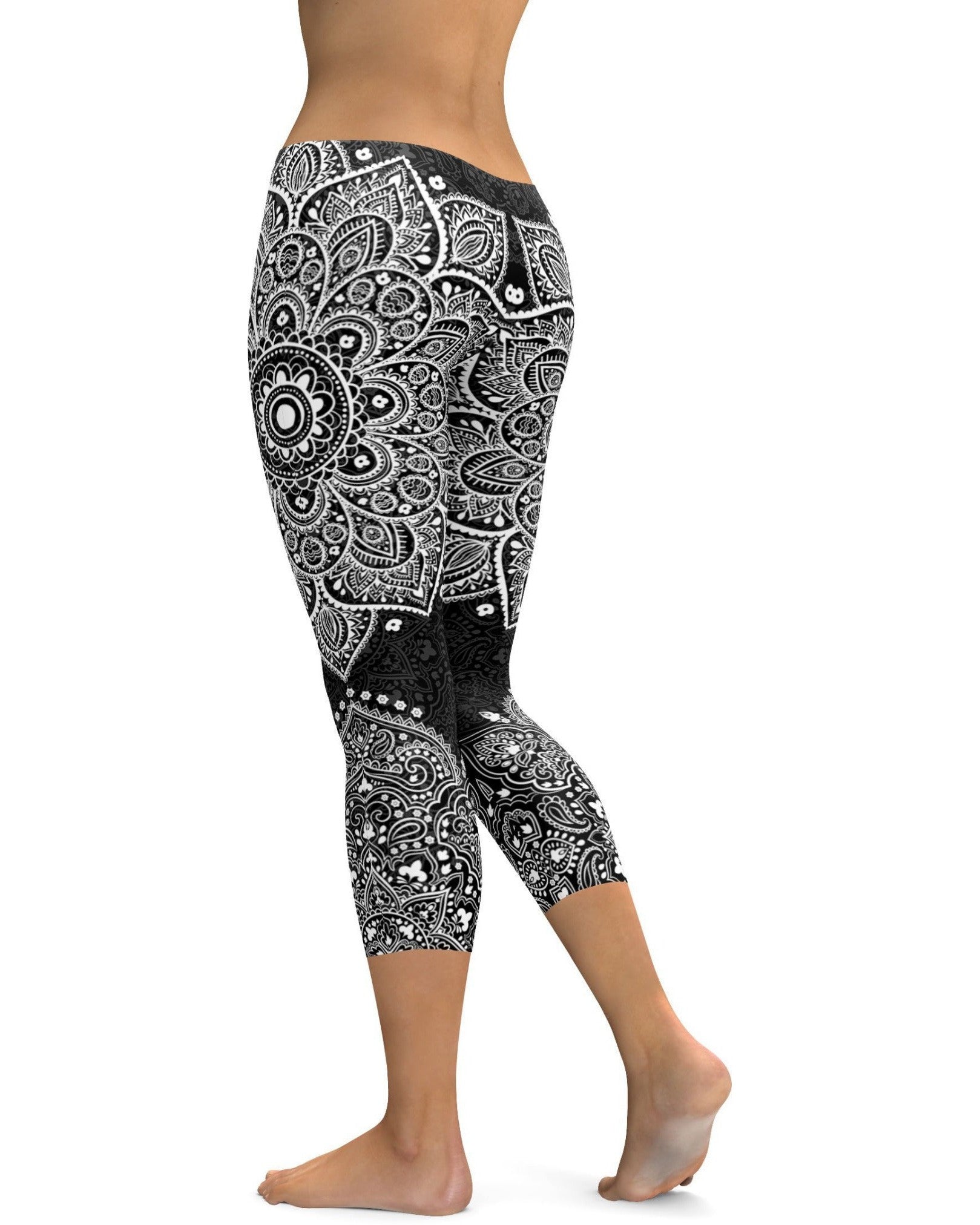 spiritual symbol mandala capris leggings for women