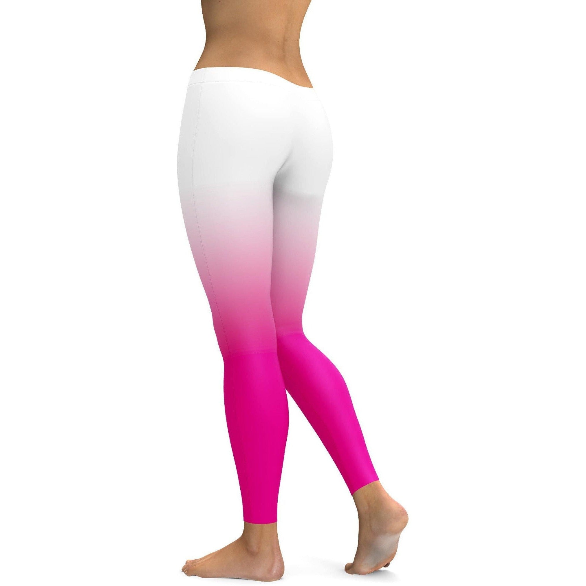 Ombre White to Pink Leggings | GearBunch