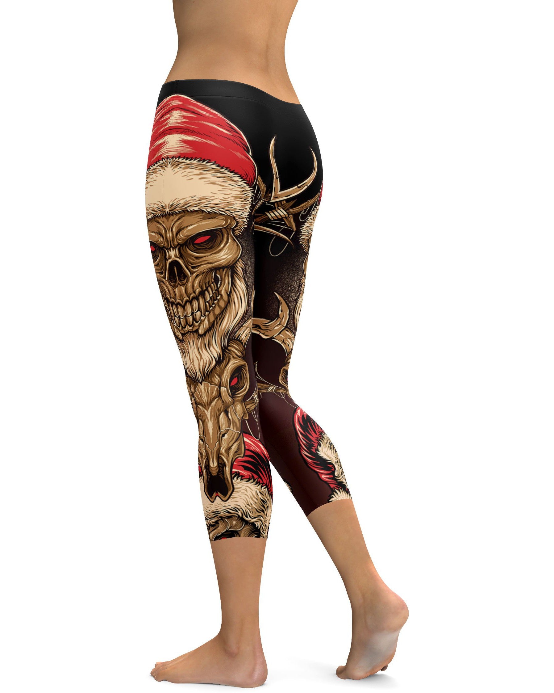 Santa & Rudolph Skull Capris