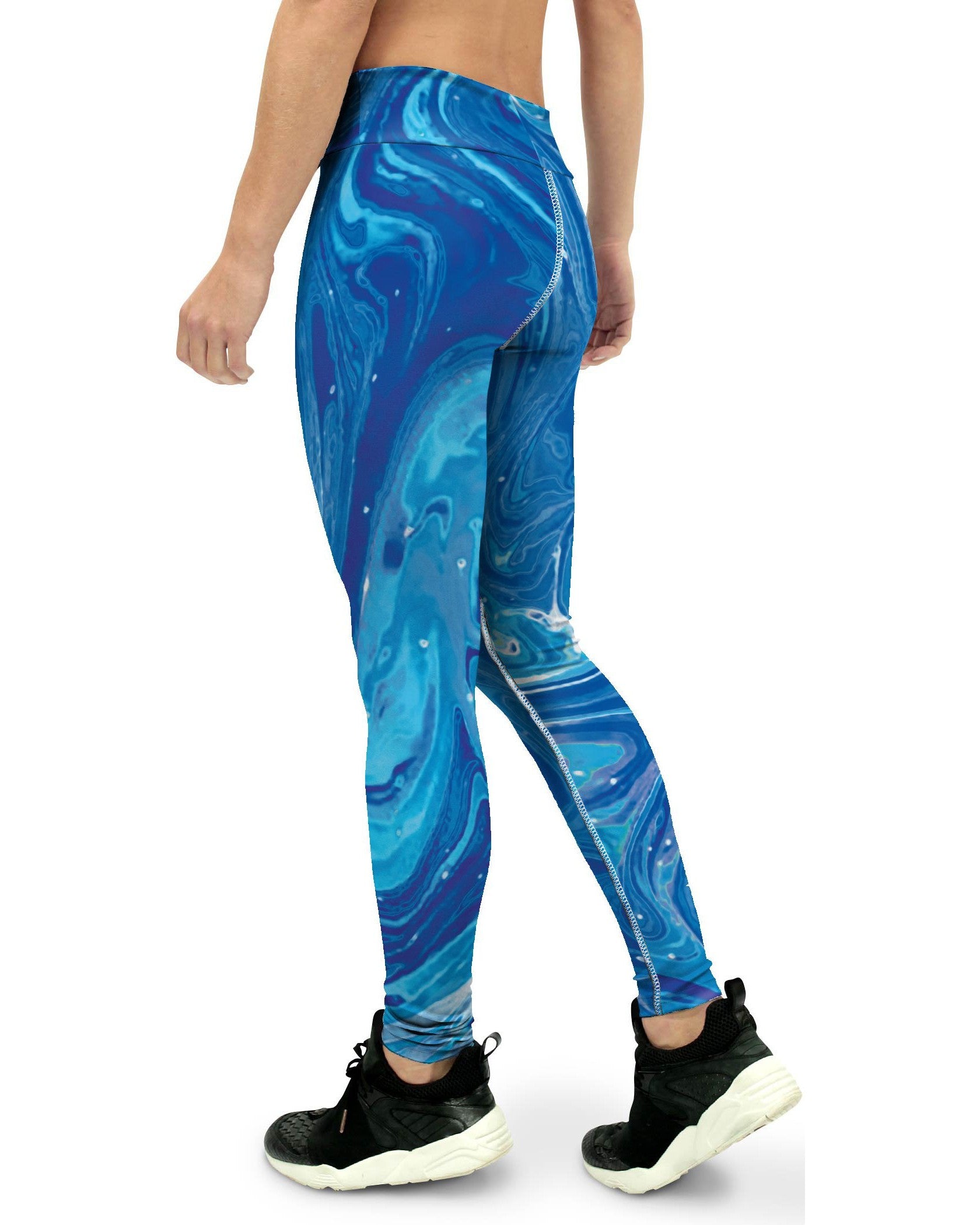 Blue Swirl Yoga Pants Gearbunch