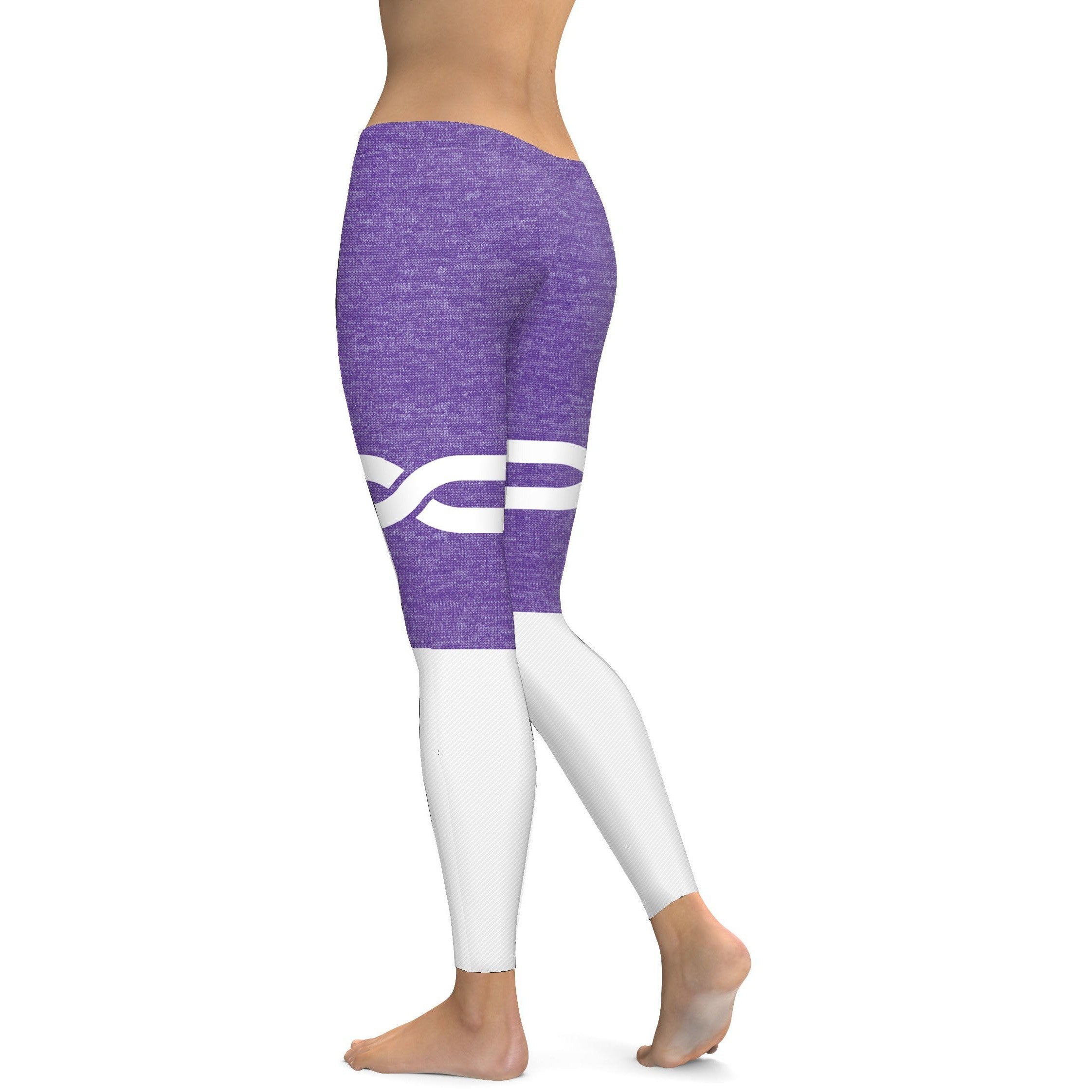 Purple and White Infinity Leggings - Gearbunch