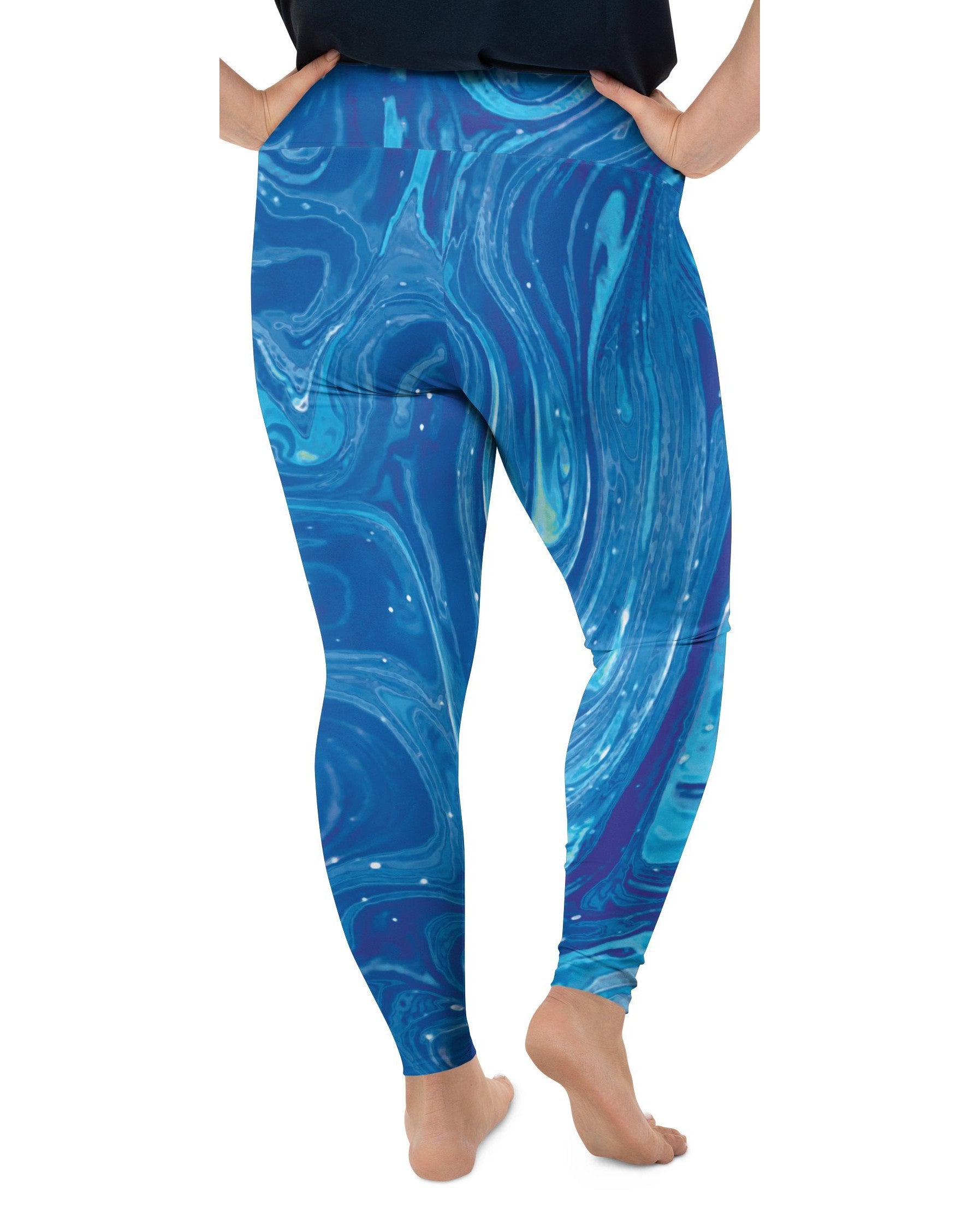 Blue Swirl Plus Size Leggings | GearBunch